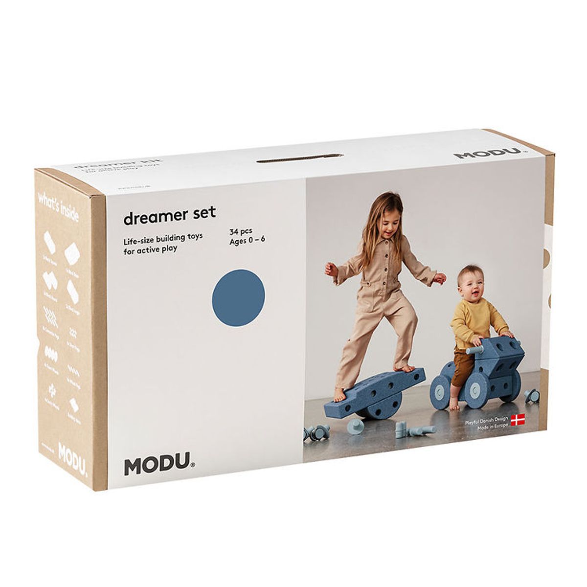 MODU Dreamer Sæt - 34 Dele - Deep Blue/Sky Blue