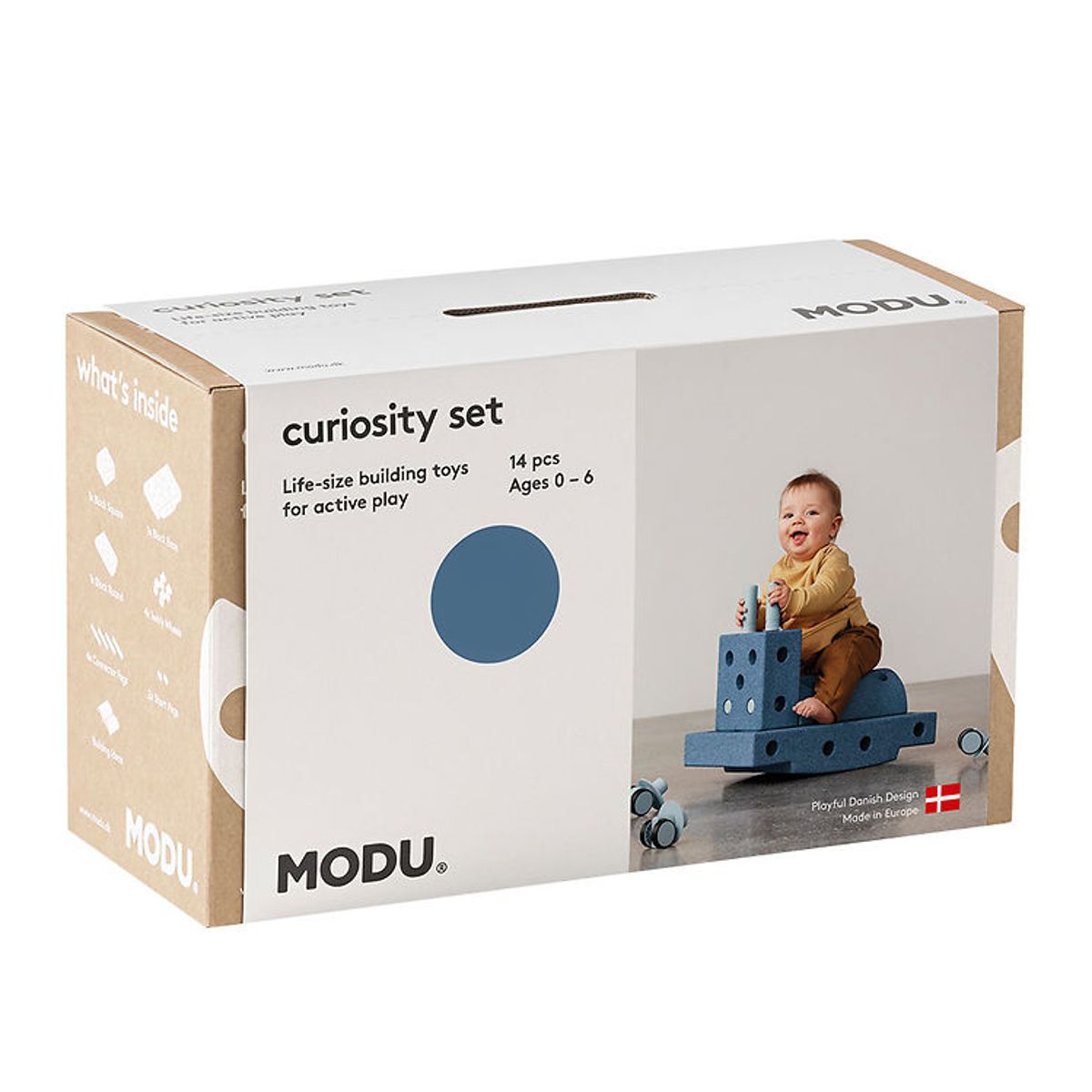 MODU Curiosity Sæt - 14 Dele - 50x30x20 cm - Deep Blue/Sky Blue