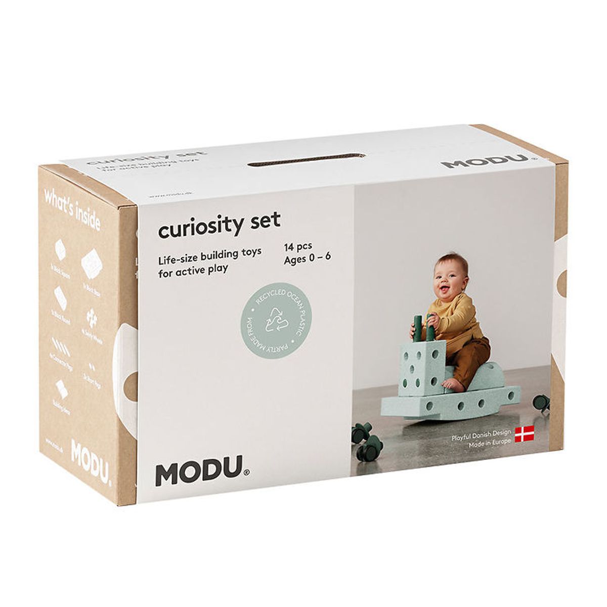 MODU Curiosity Sæt - 14 Dele - 50x30x20 cm - Ocean Mint/Forest G