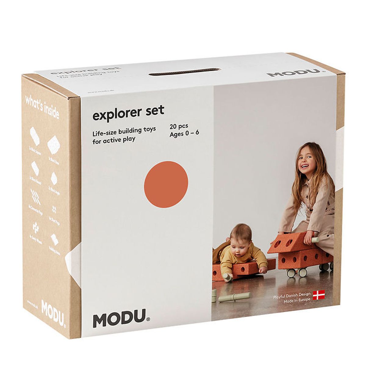 MODU Explorer Sæt - 20 Dele - 55x40x20 cm - Burnt Orange/Dusty G