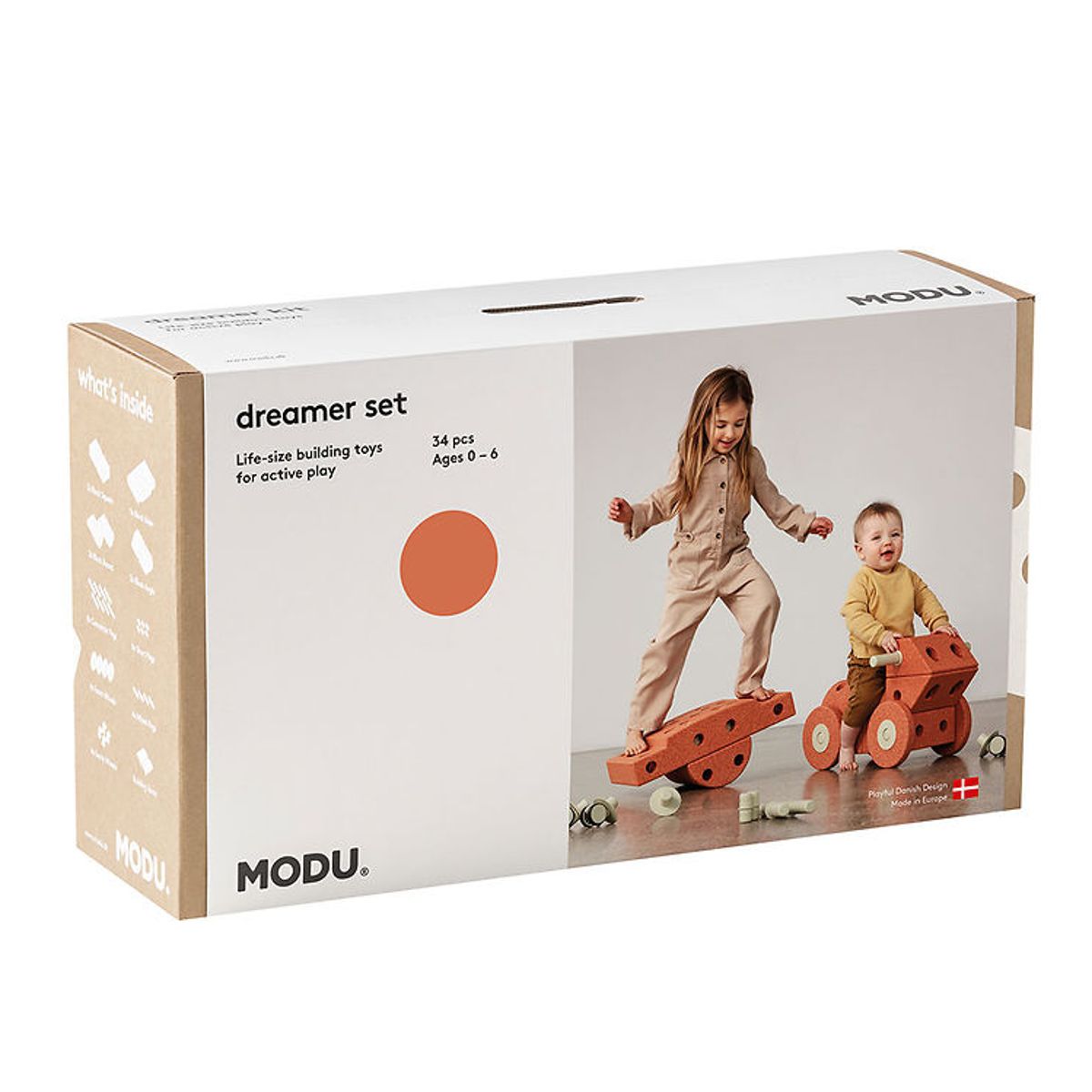 MODU Dreamer Sæt - 34 Dele - Burnt Orange/Dusty Green