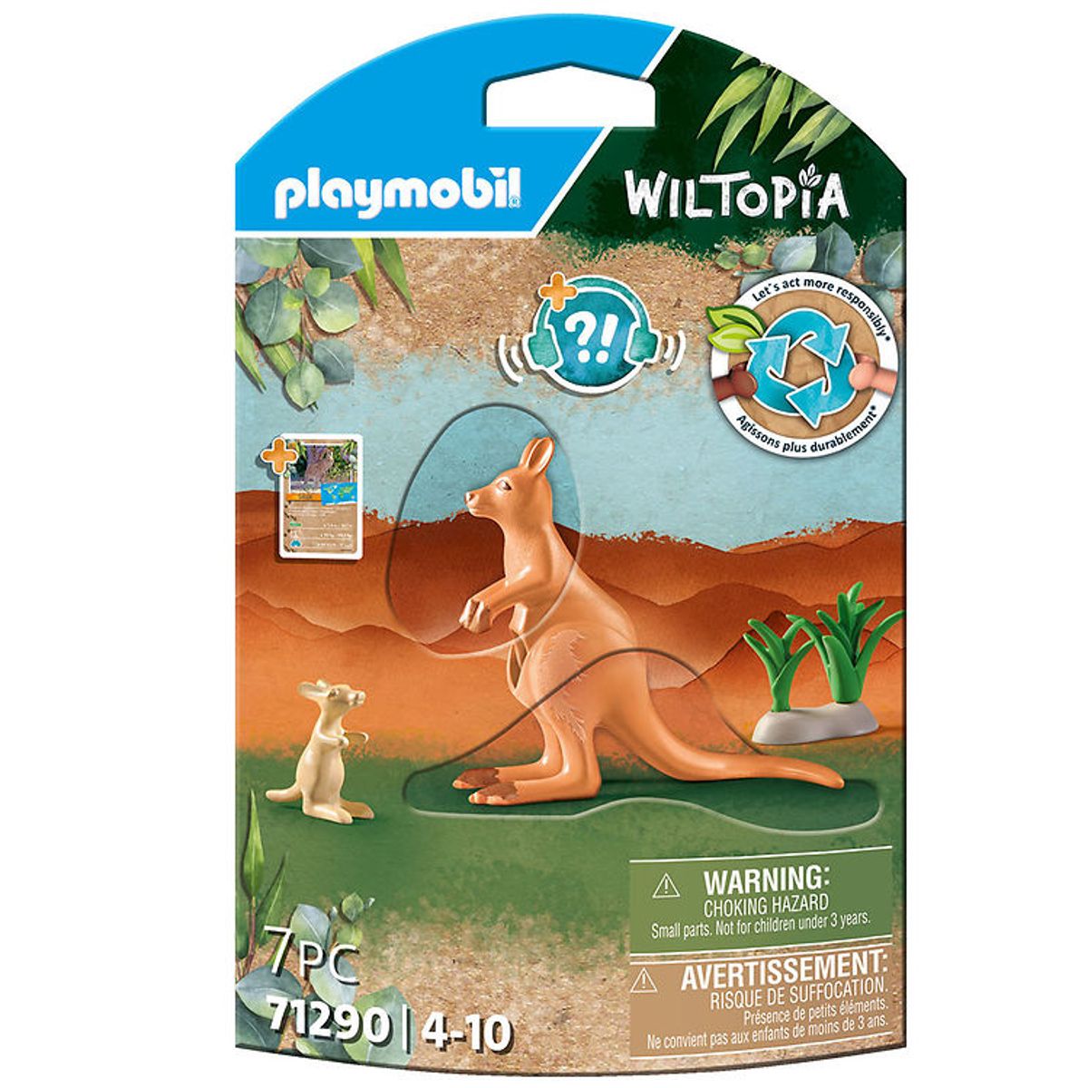 Playmobil Wiltopia - Kænguru m. Unge - 7 Dele - 71290