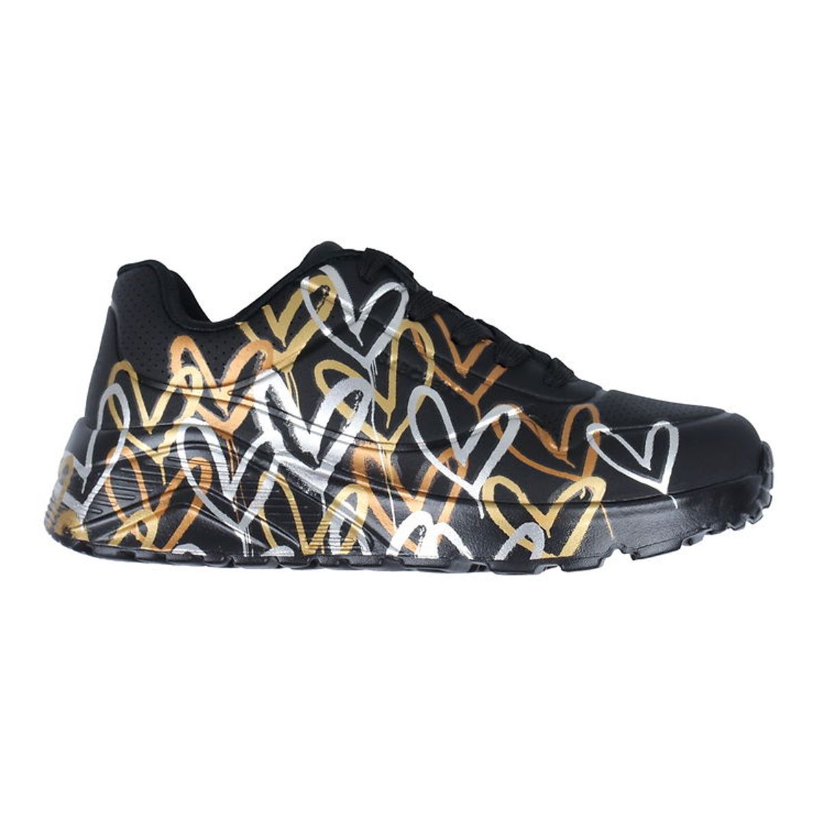 Skechers Sko - Girls Uno Lite - Metallic Love - Black/Gold