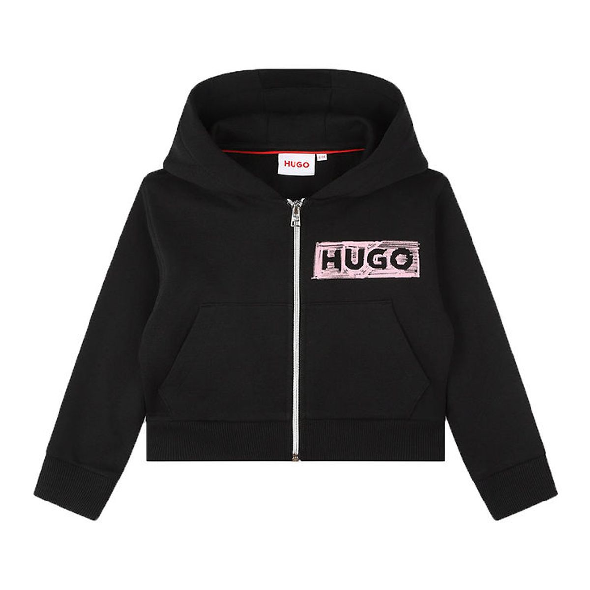 HUGO Cardigan - Cropped - Sort/Rosa m. Print