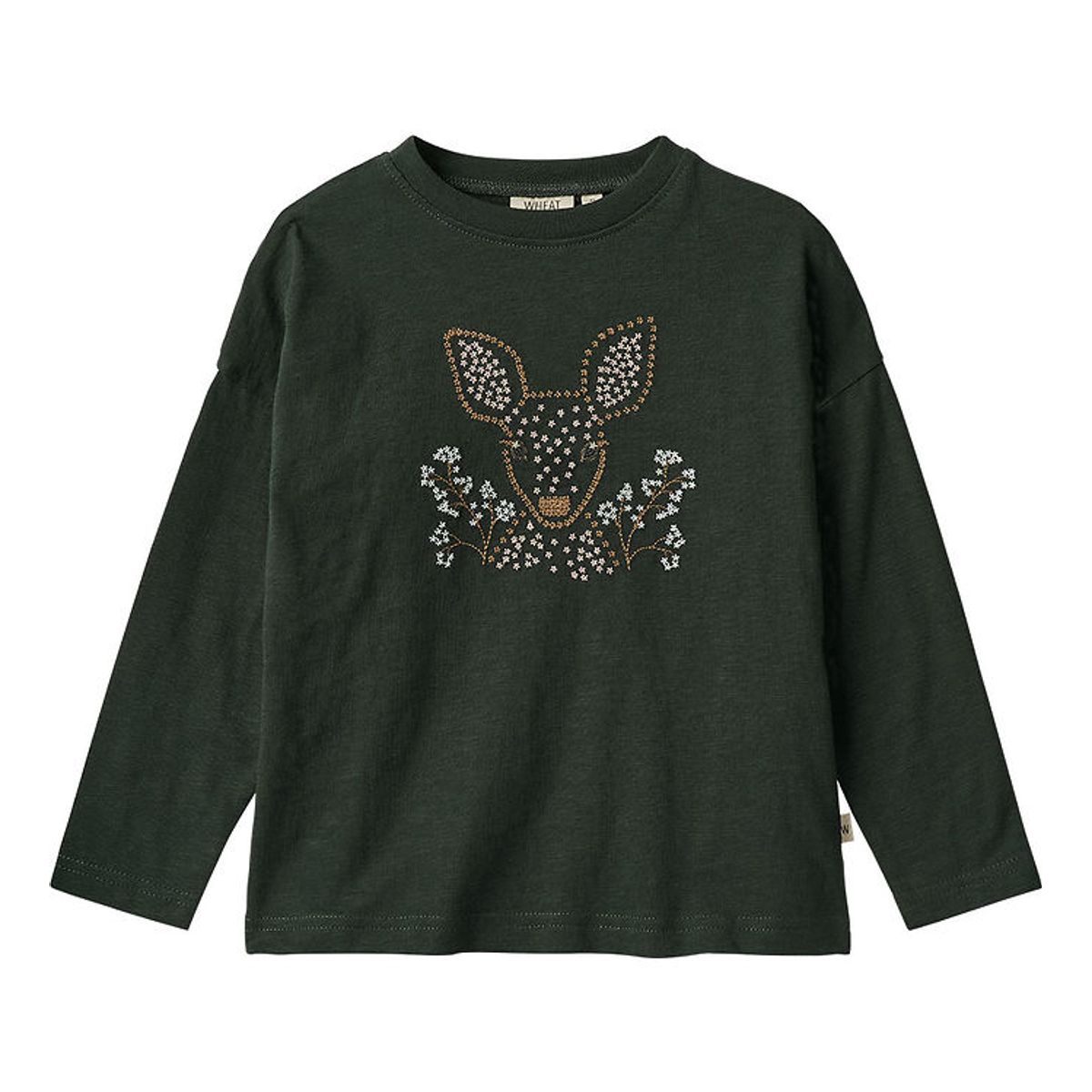 Wheat Bluse - Deer Embroidery - Black Coal