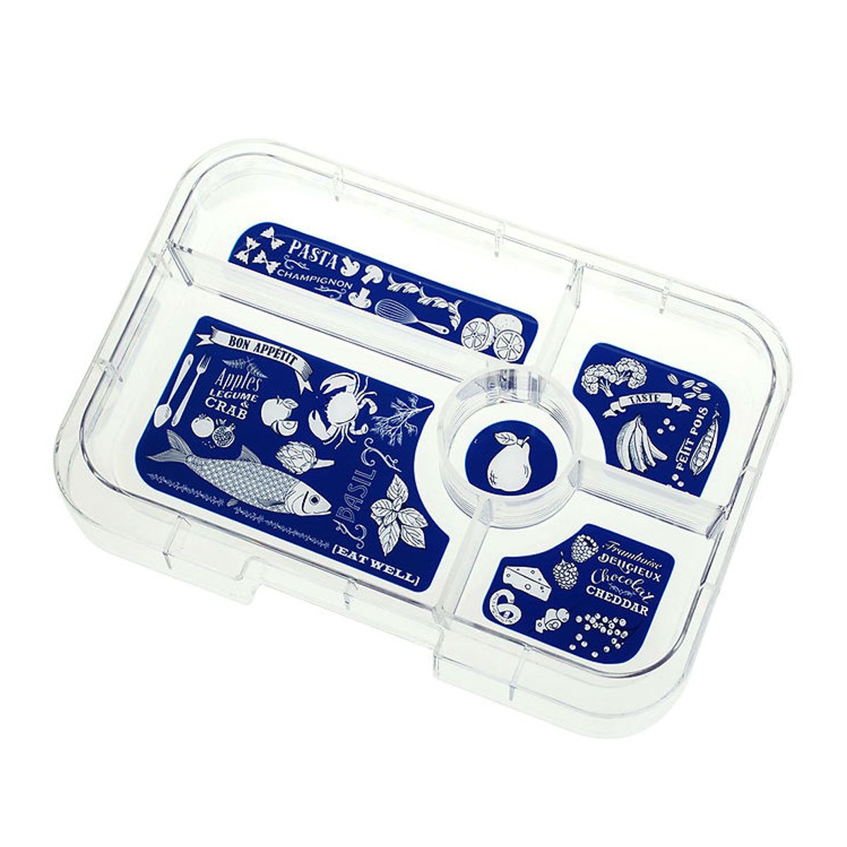 Yumbox Indsatsbakke m. 5 Rum - Tapas - Blue/Bon Appetiti