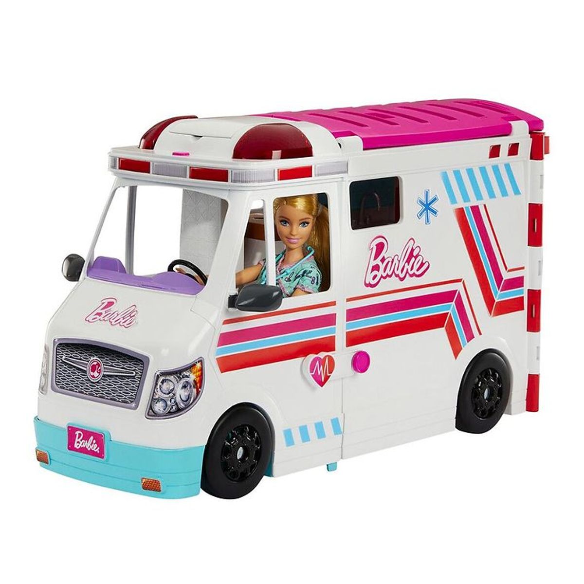 Barbie Ambulance m. Lyd/Lys - 60 cm - Hvid