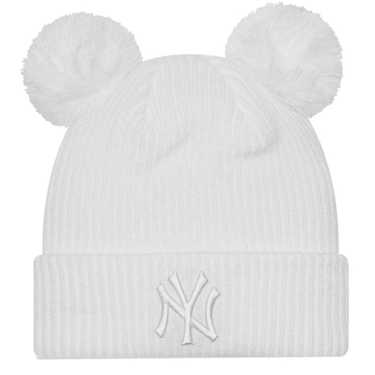 New Era Hue m. Kvast - Strik - Rib - New York Yankees - Hvid