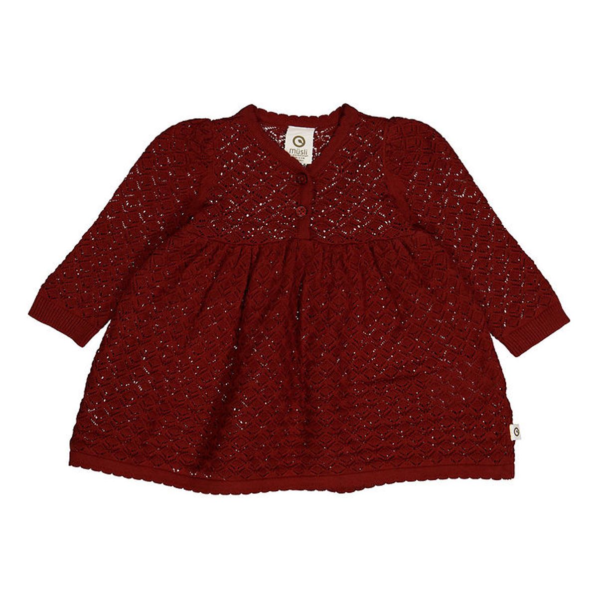 Müsli Kjole - Knit Scallop - Russet m. Hulmønster