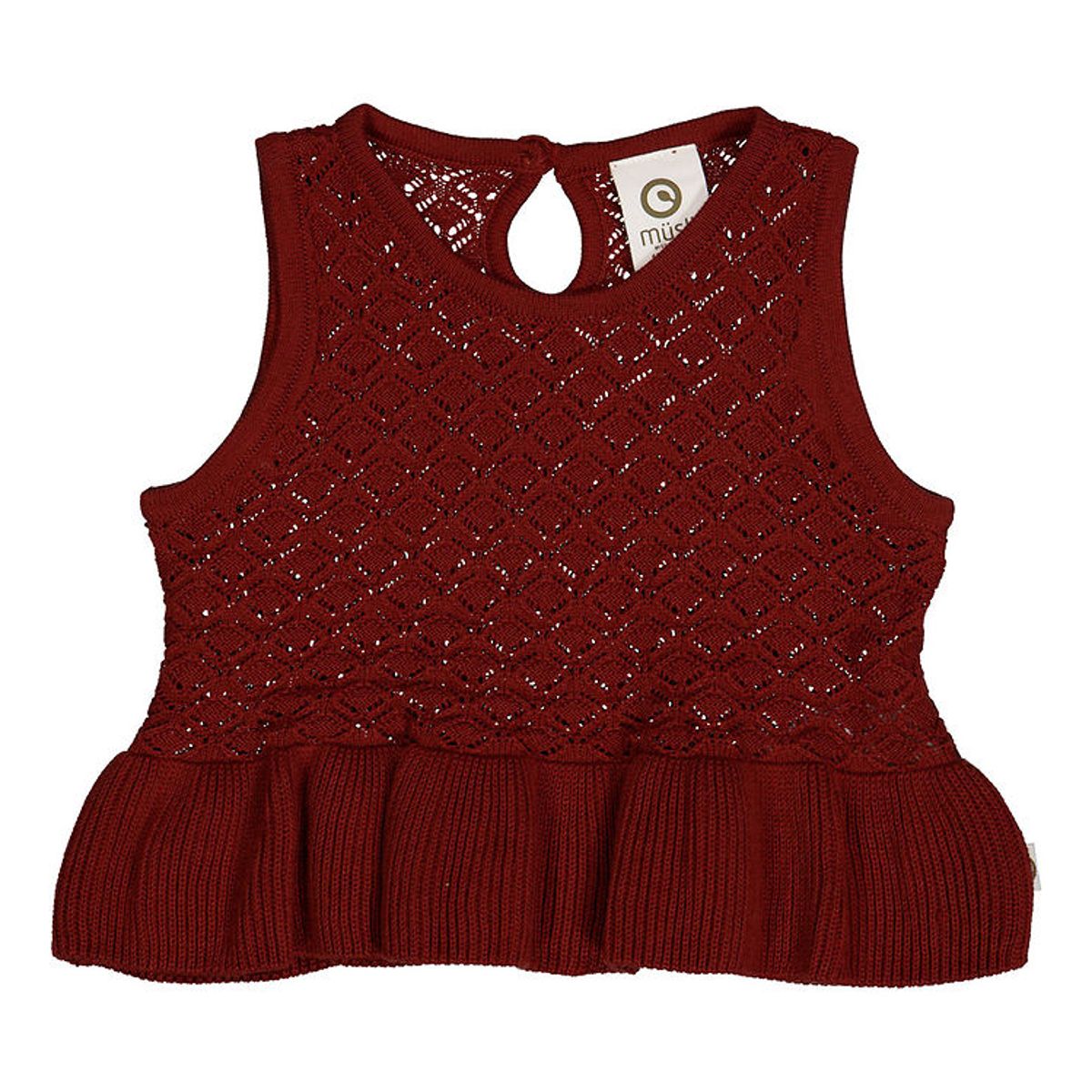 Müsli Vest - Knit Scallop - Russet m. Hulmønster