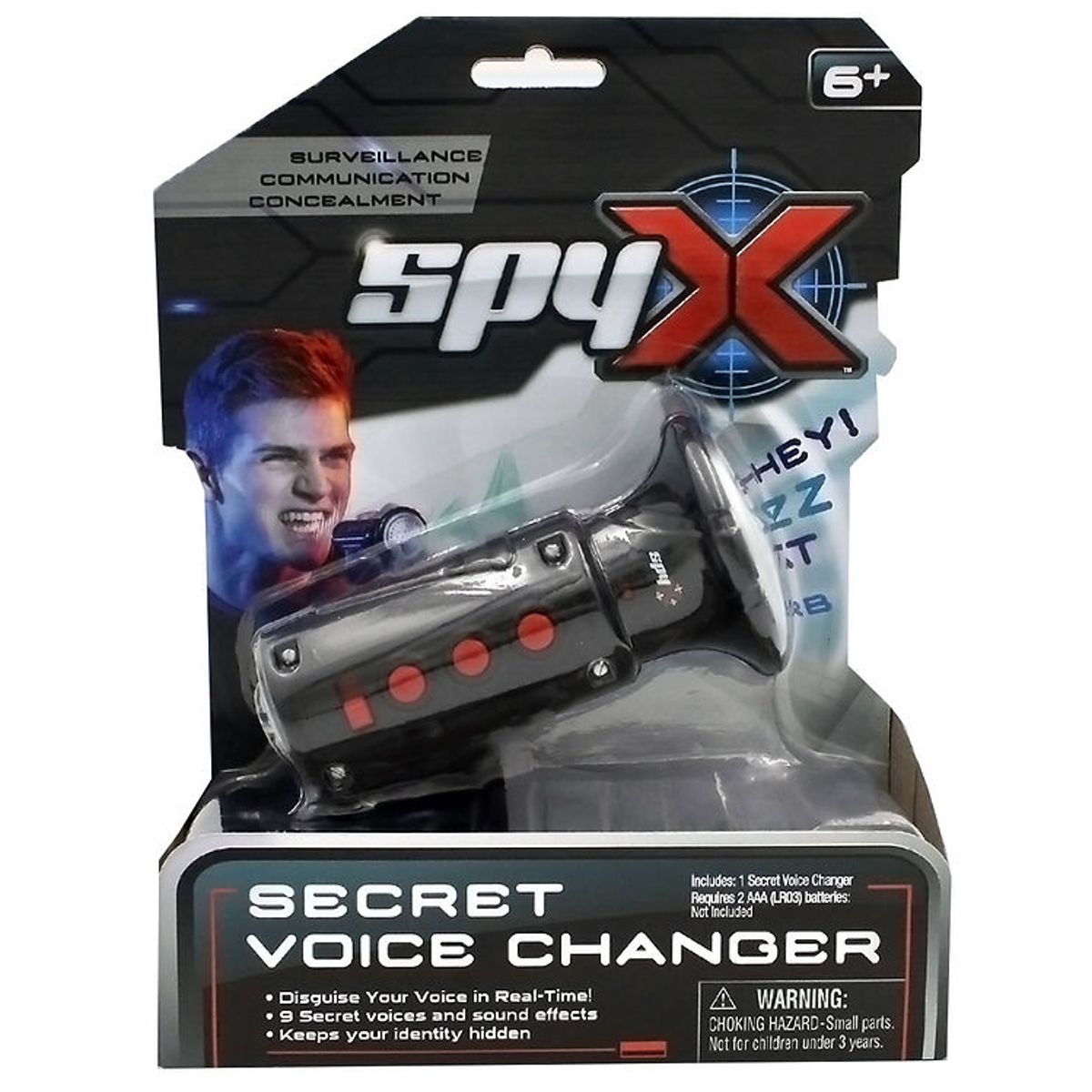 SpyX - Secret Voice Changer - Sort/Sølv