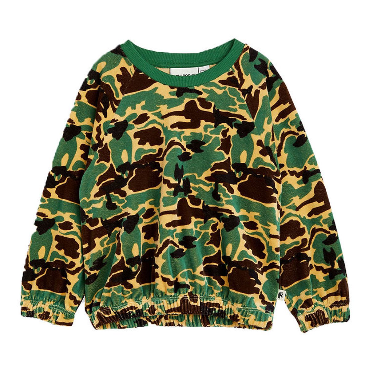 Mini Rodini Bluse - Velour - Camo - Grøn