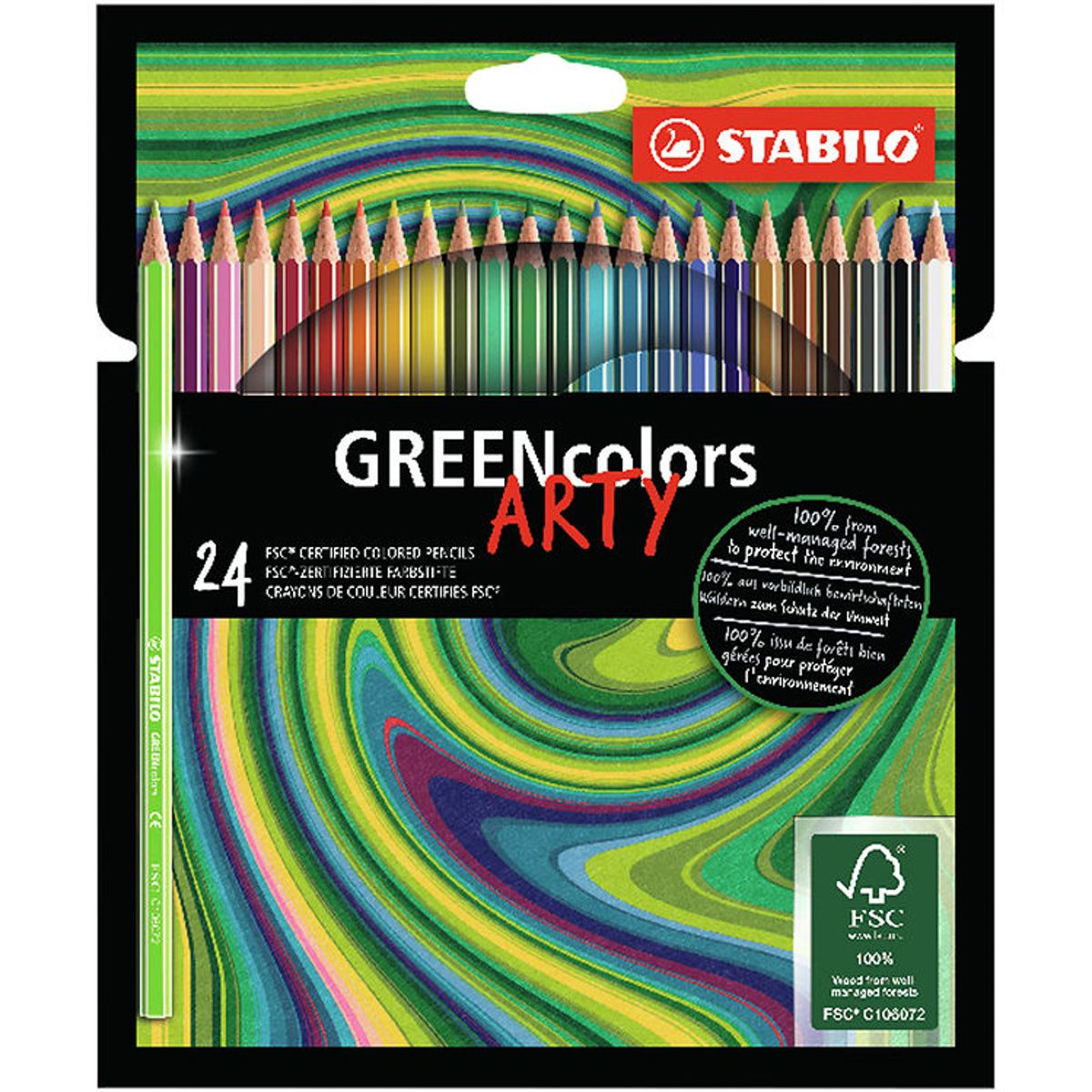 Stabilo Farveblyanter - GreenColors Arty - 24 Stk. - Multifarvet