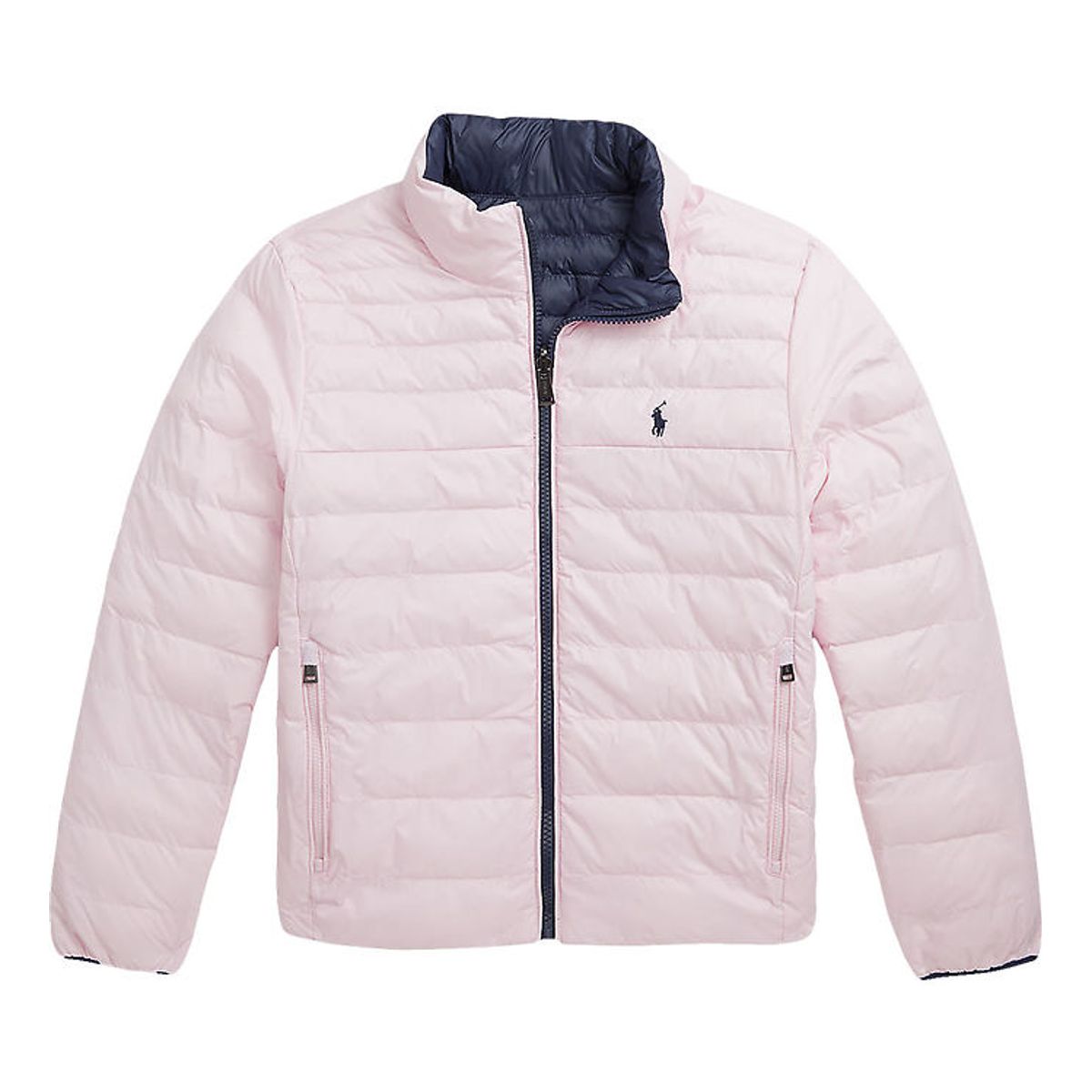 Polo Ralph Lauren Dynejakke - Vendbar - Pudderrosa/Navy