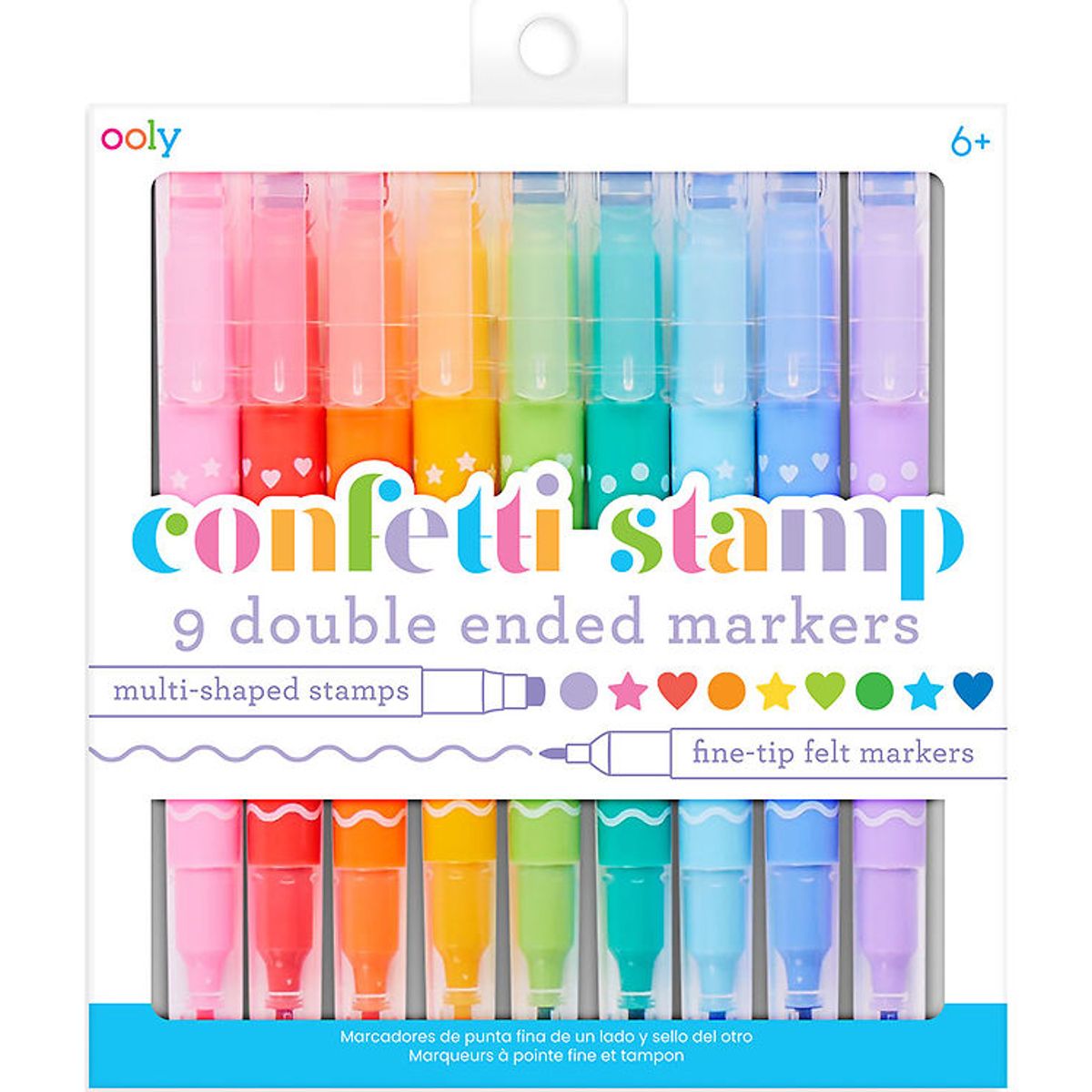 Ooly Dobbeltsidede Tuscher - 9 stk - Confetti Stamp