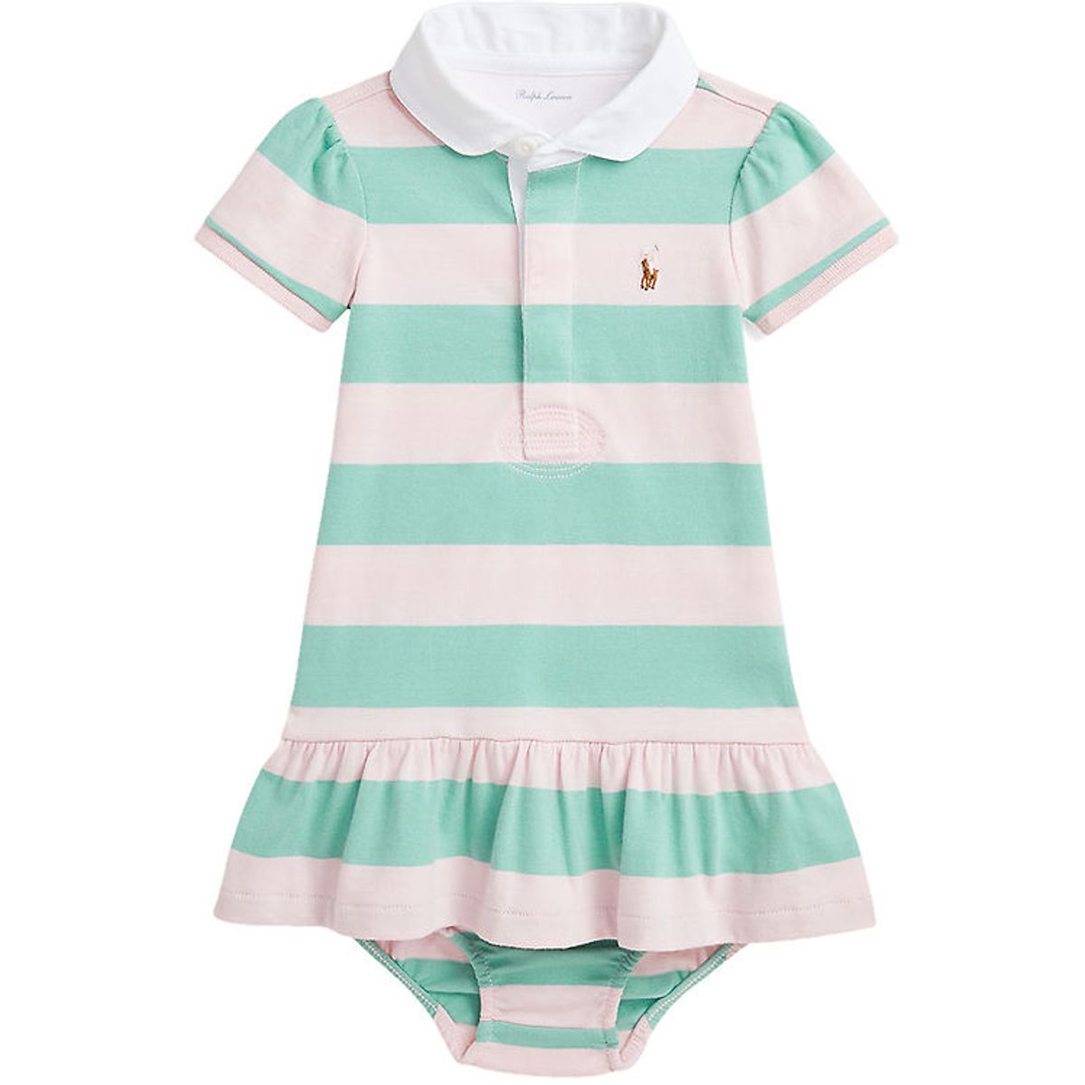 Polo Ralph Lauren Kjole m. Bloomers - Celadon/Hint of Pink