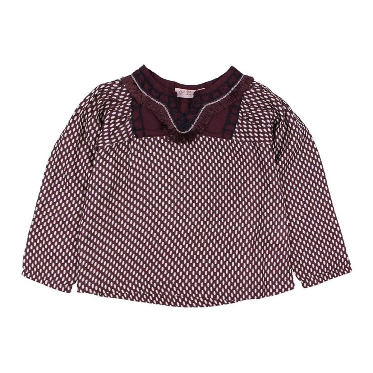 Noa Noa miniature Bluse - Bordeaux m. Prikker