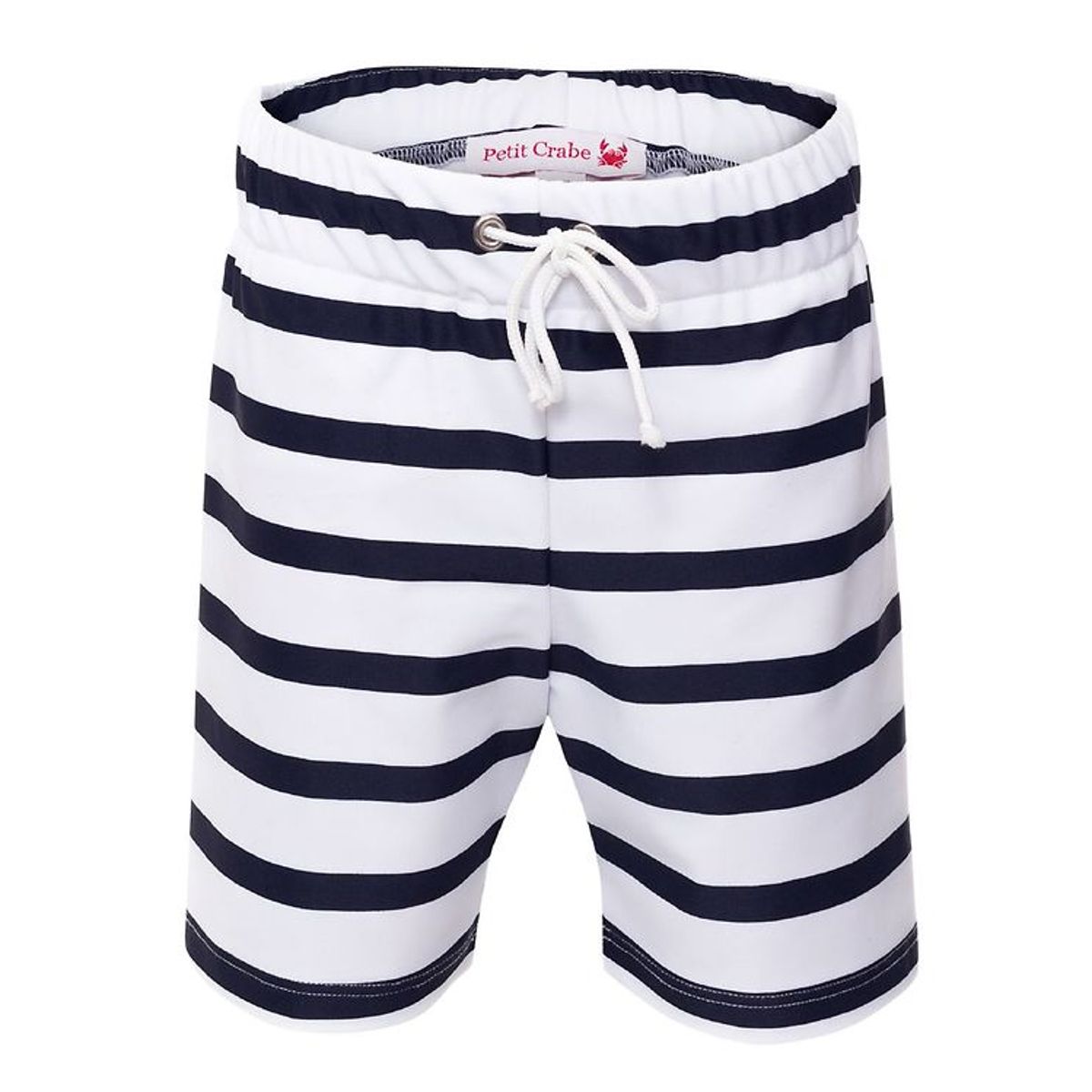 Petit Crabe Badeshorts - Alex - UV50+ - Hvid/Navystribet