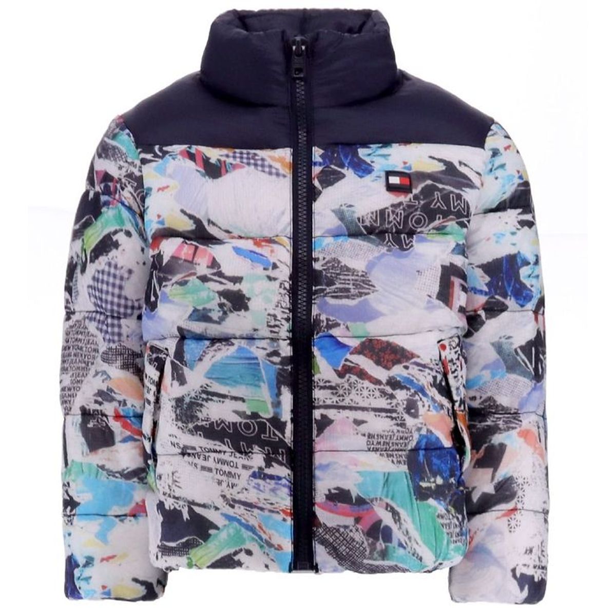 Tommy Hilfiger Dynejakke - Rwb Collage Puffer - White Allover