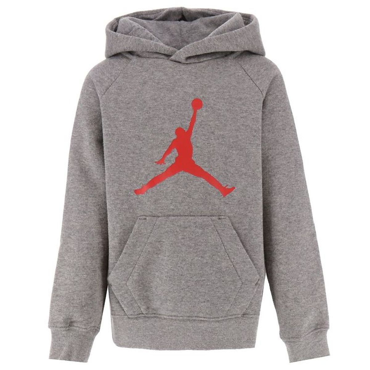 Jordan Hættetrøje - Jumpman Logo - Gråmeleret m. Rød