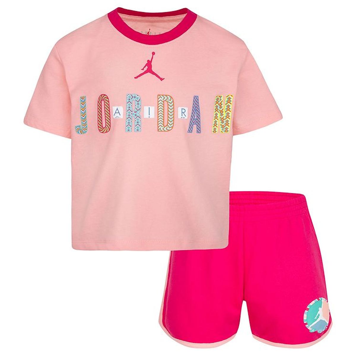 Jordan Sweatshorts/T-shirt - Girls Bff - Rush Pink m. Print