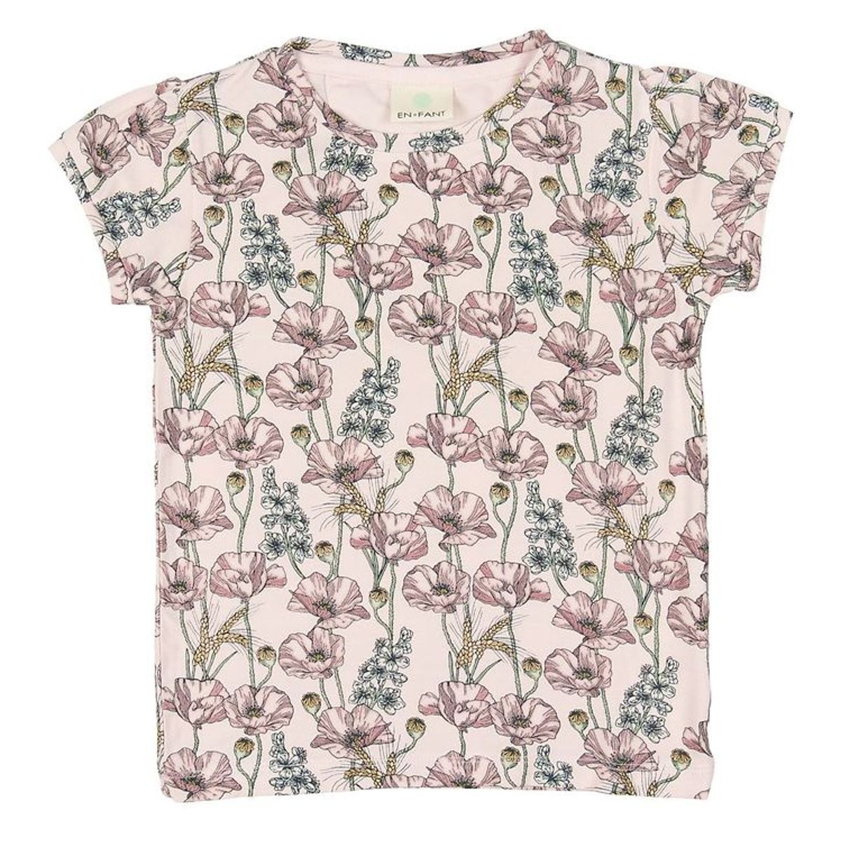 En Fant T-shirt - Lyserød m. Blomster