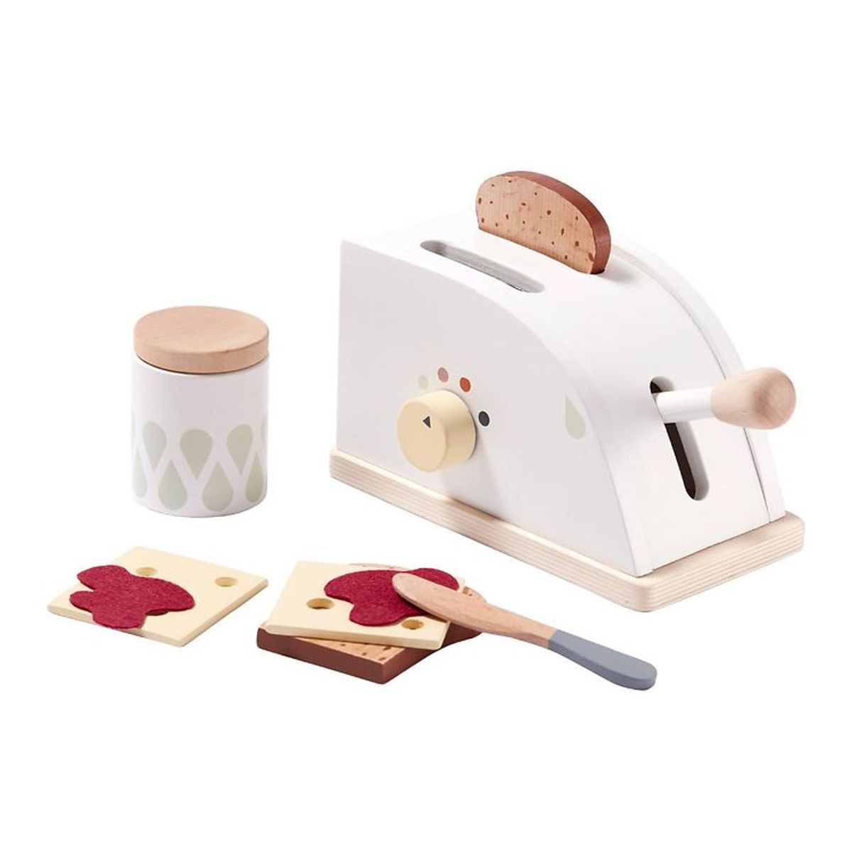 Kids Concept Toaster m. Tilbehør - Træ - Hvid