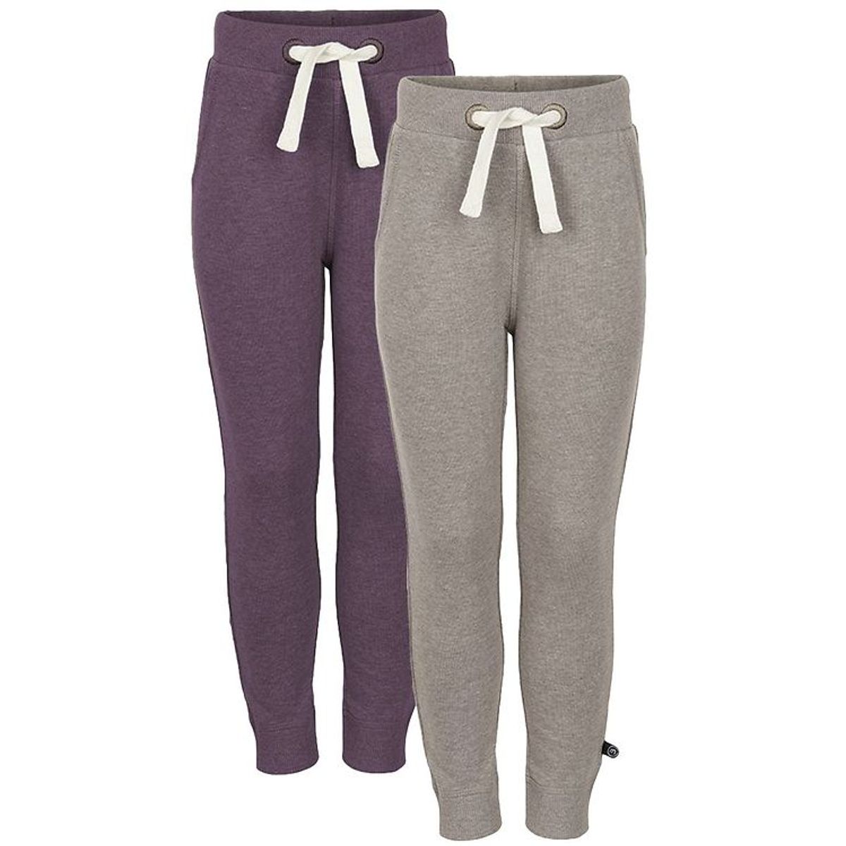 Minymo Sweatpants - 2-pak - Lys Brunmeleret/Lillameleret