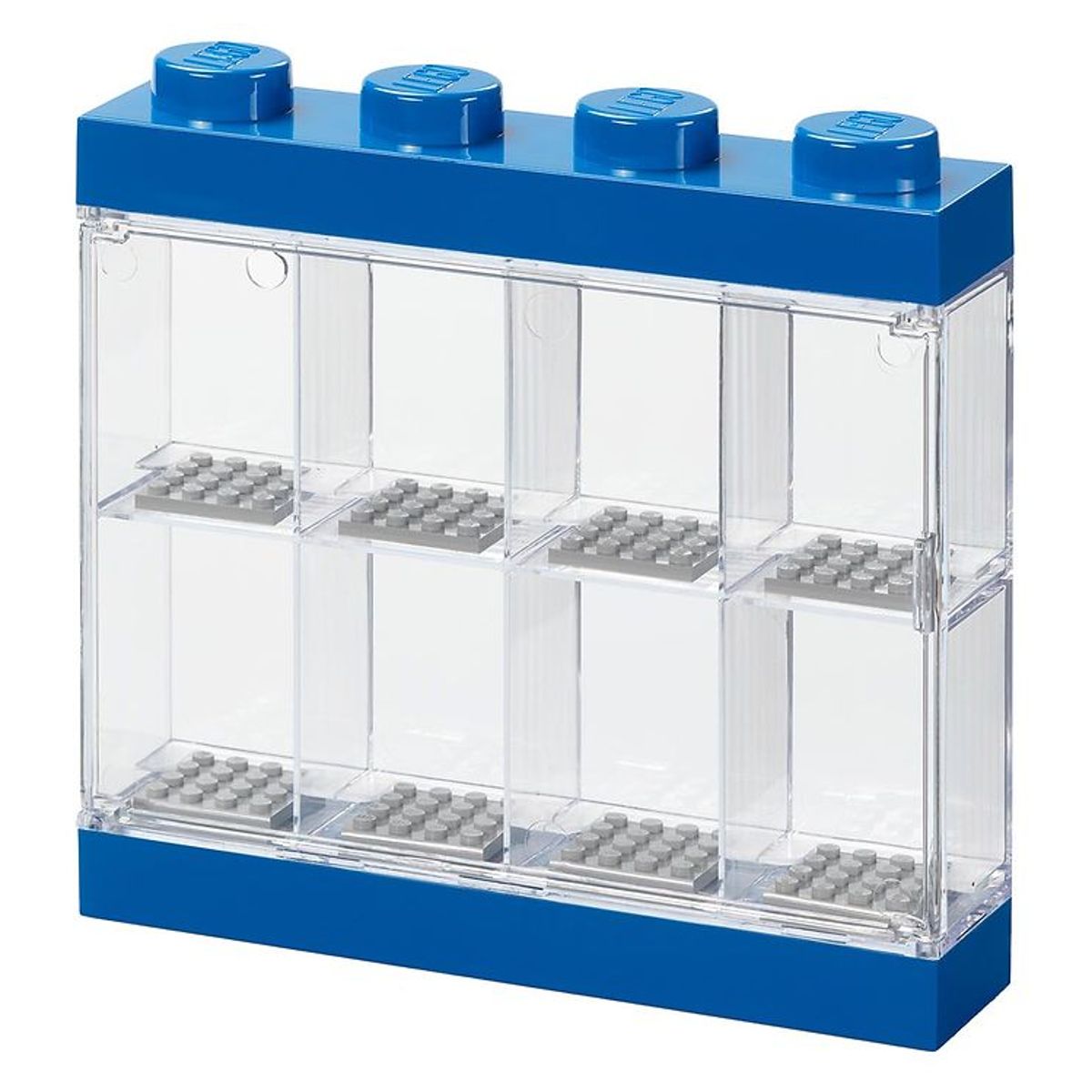 LEGO ® Storage Minifigur Display - 8 Rum - 19 cm - Blå