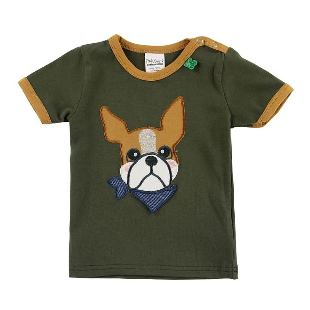 Freds World T-shirt - Armygrøn m. Bulldog