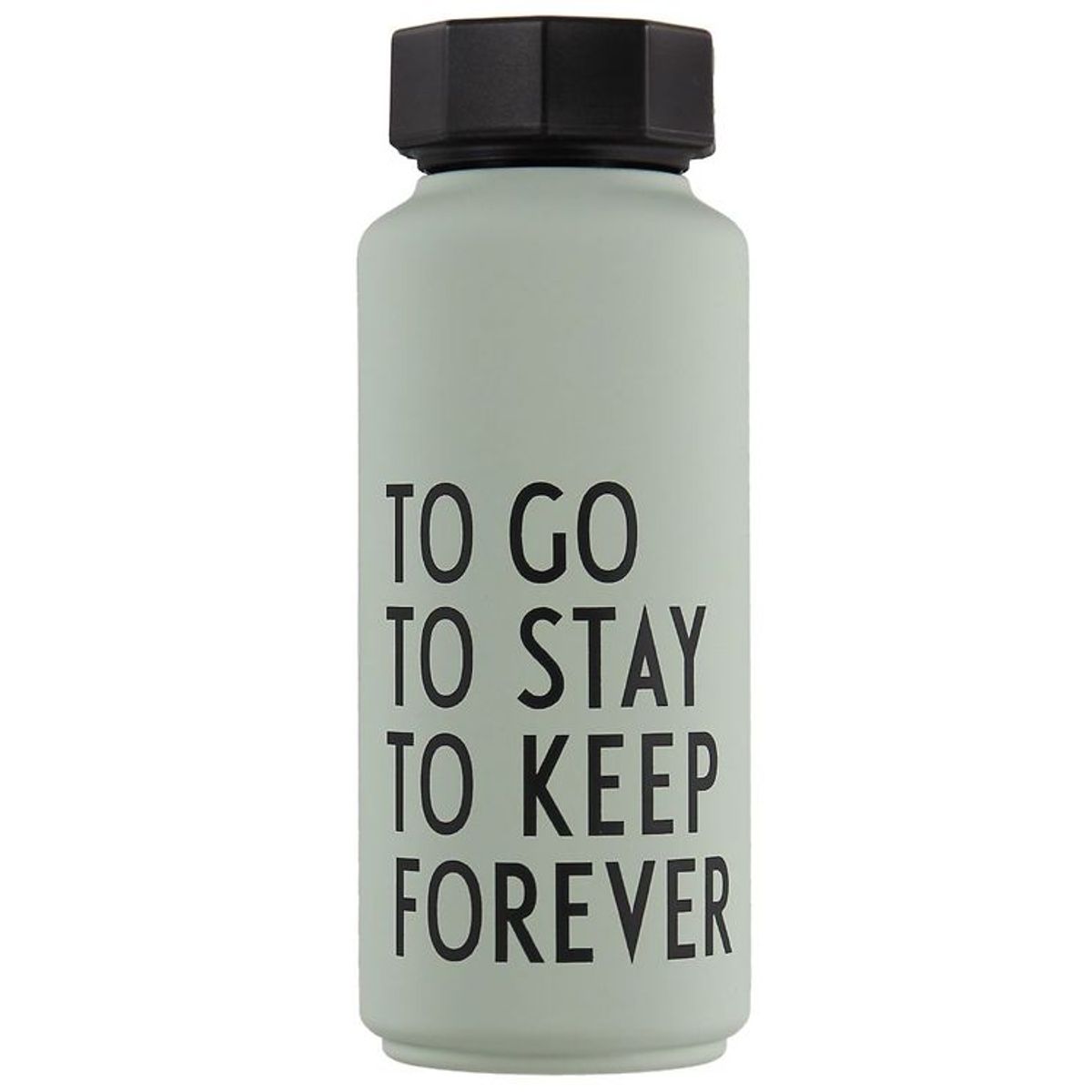 Design Letters Termoflaske - To Go To Stay - 500 ml - Støvet Grø