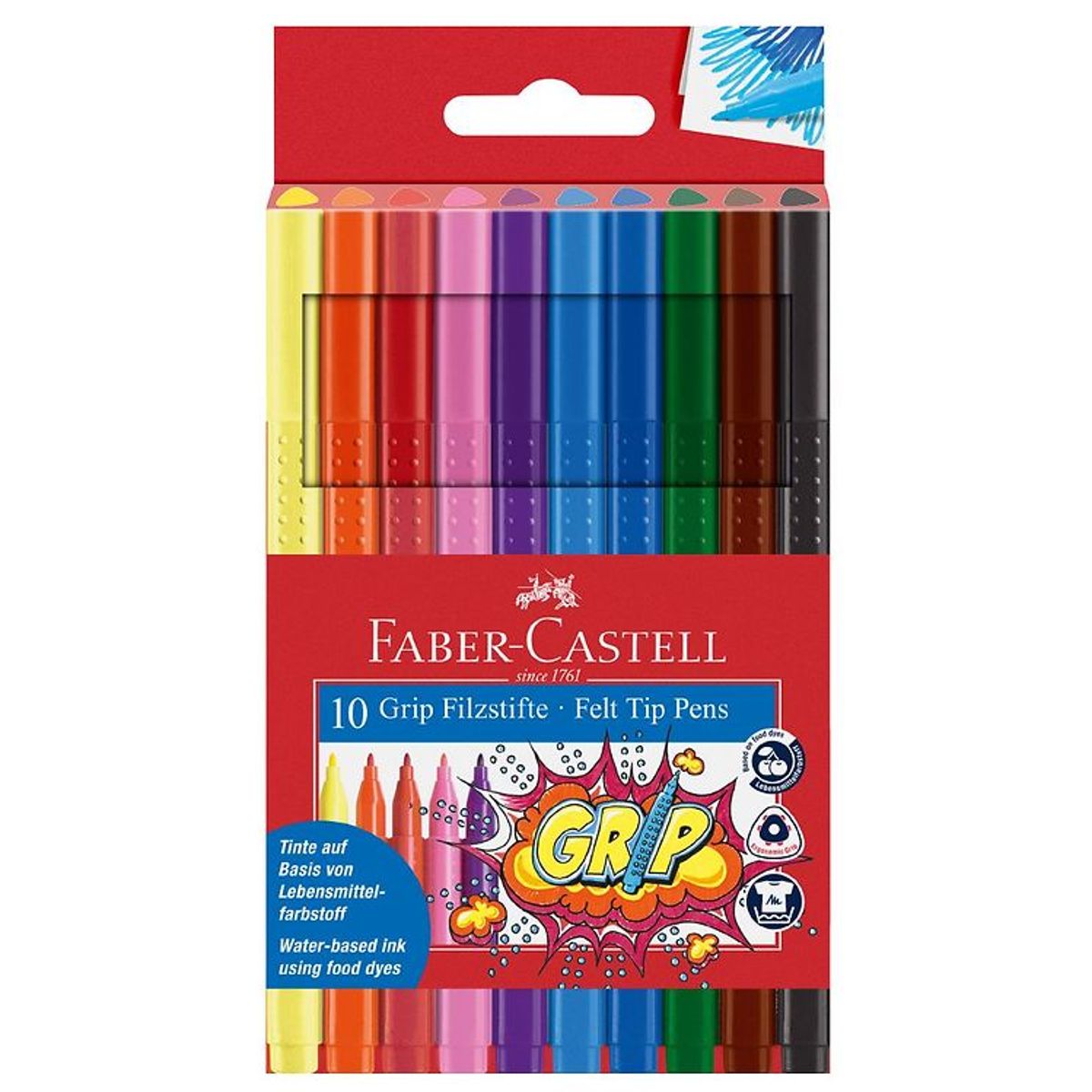 Faber-Castell Tuscher - Grip - 10 stk - Multifarvet