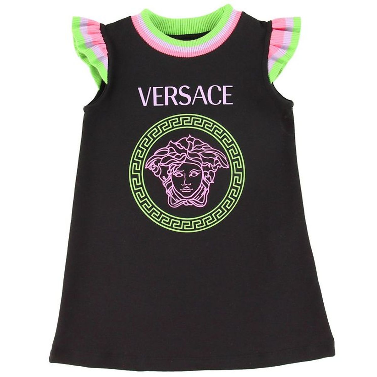 Versace Kjole - Sort m. Neon/Logo