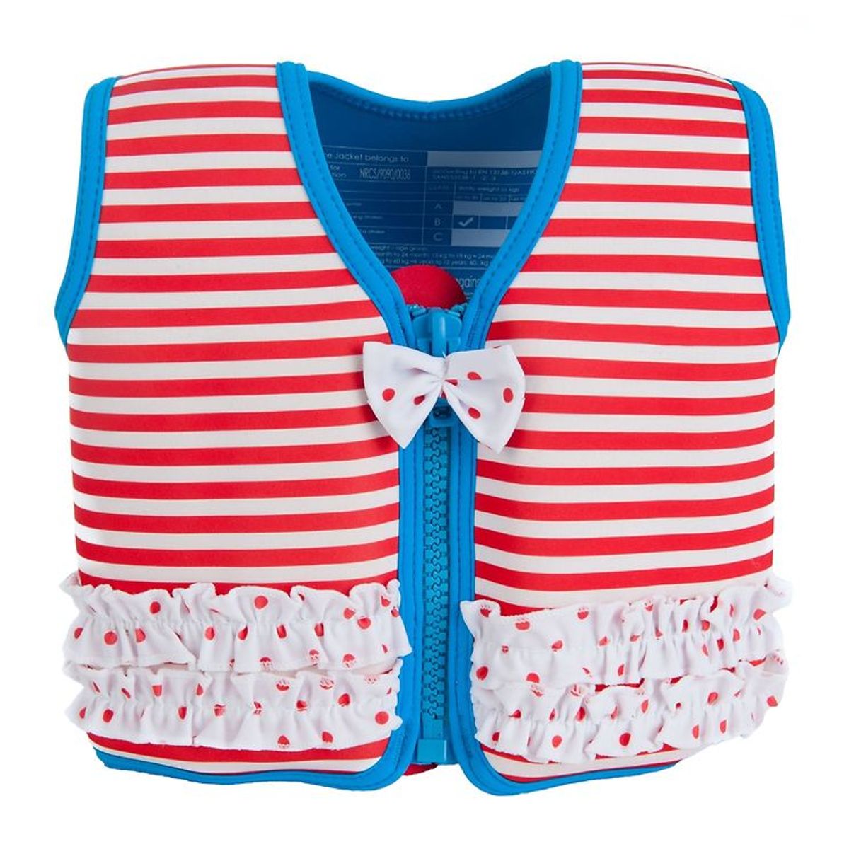 Konfidence Svømmevest - Original - Marthas Red Stripe Frills