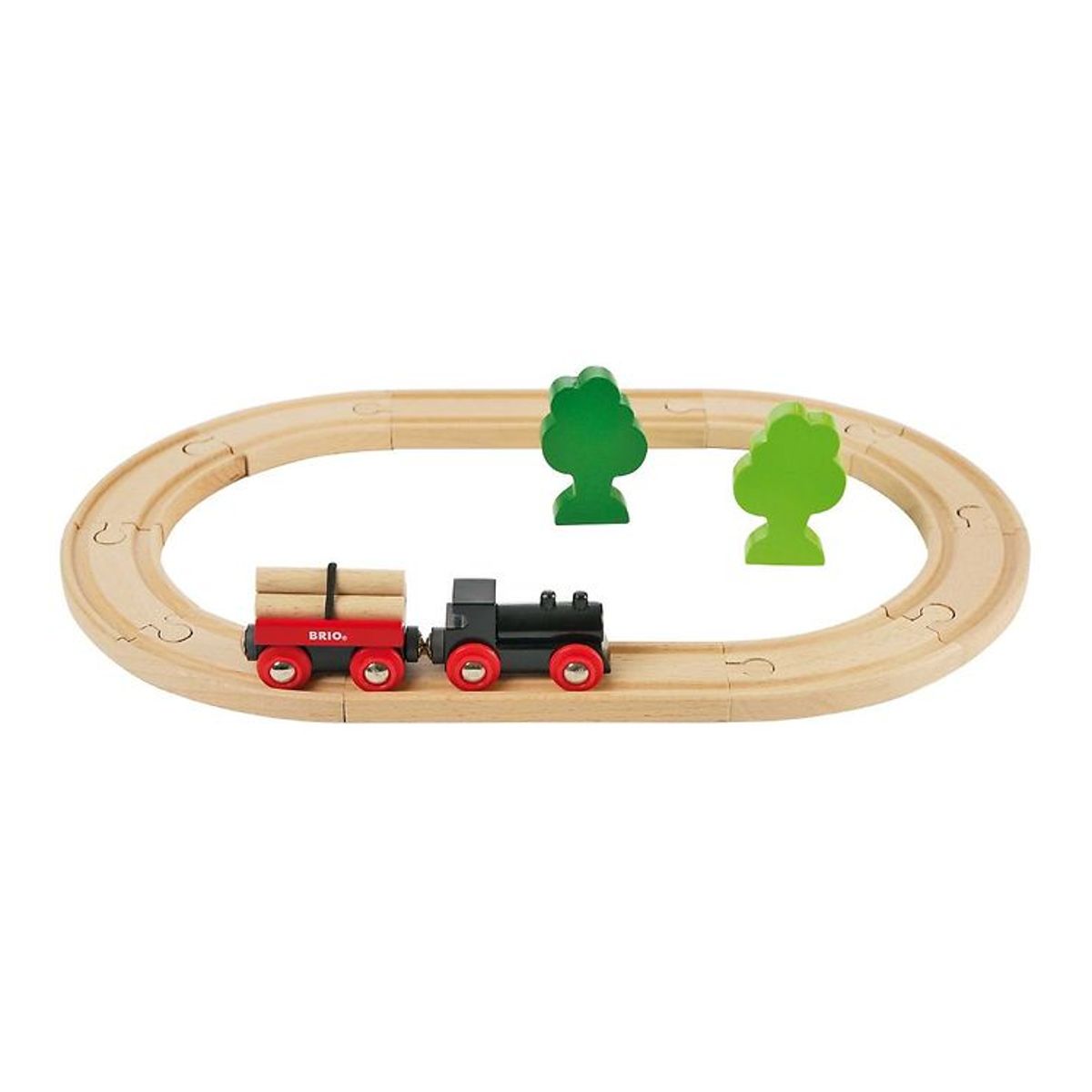 BRIO CLASSIC Togbane Sæt m. Skov - Rød/Sort 33042