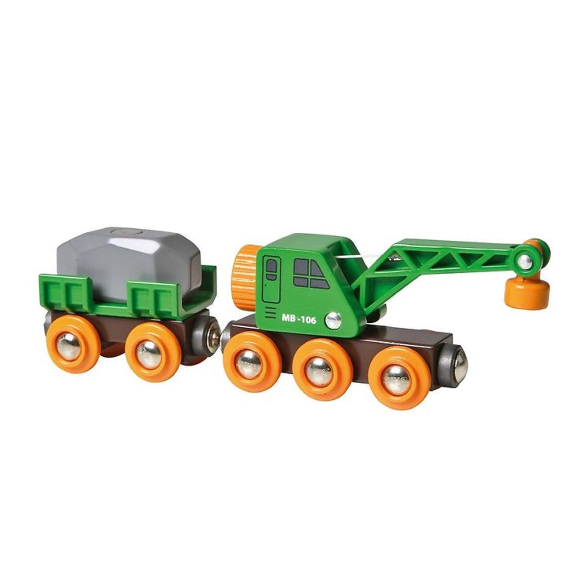 BRIO World Togvogn m. Kran - Grøn 33698