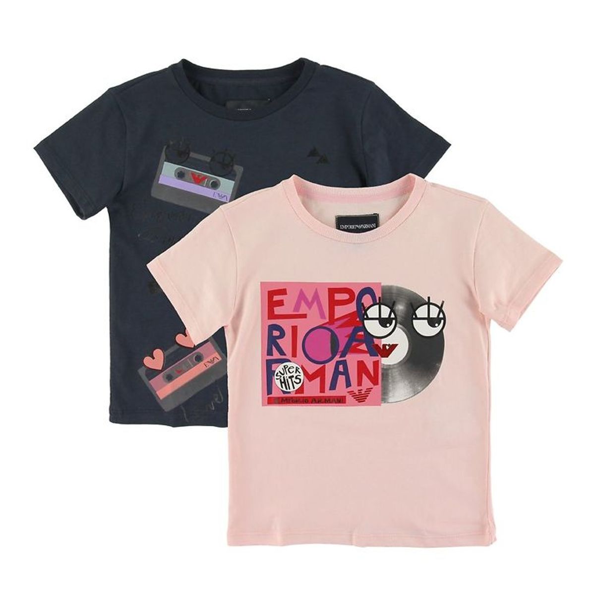 Emporio Armani T-shirts - 2-pak - Navy/Rosa m. Print