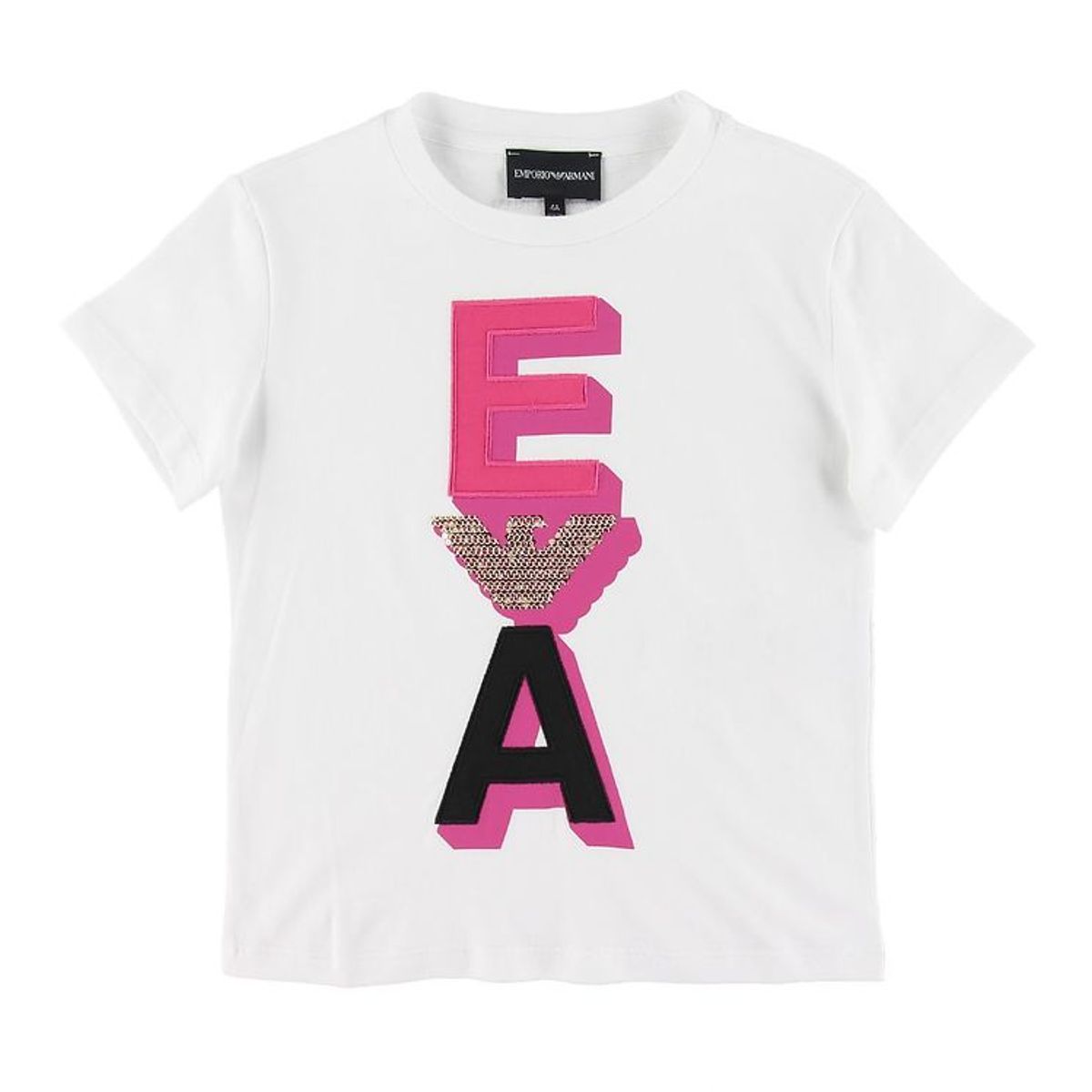 Emporio Armani T-shirt - Hvid m. Pink/Guld