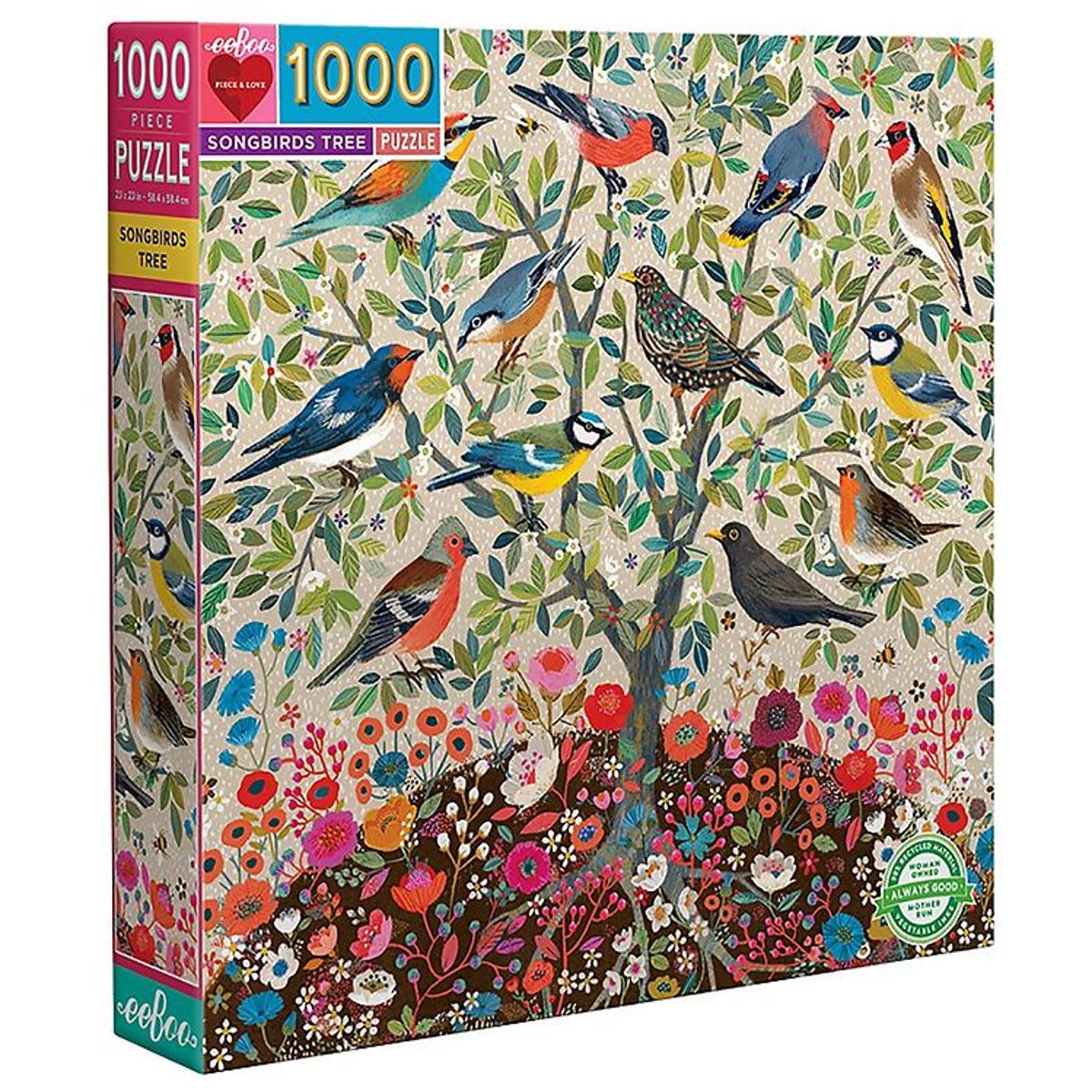 Eeboo Puslespil - 1000 Brikker - Songbirds Tree