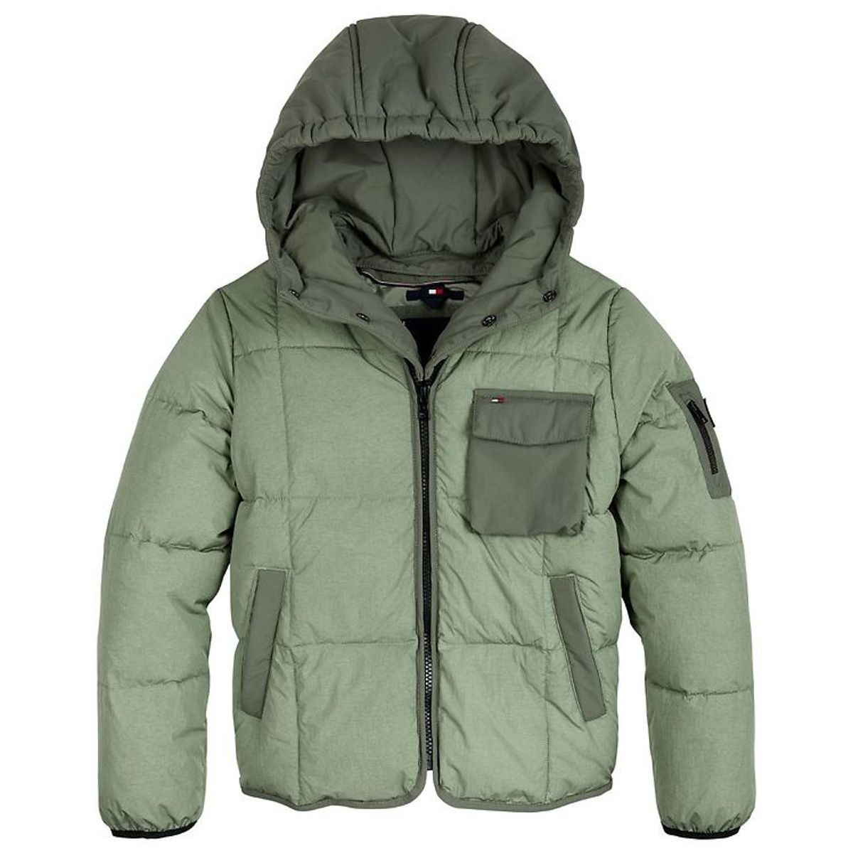 Tommy Hilfiger Dynejakke - Detachable Hood - Spring Olive