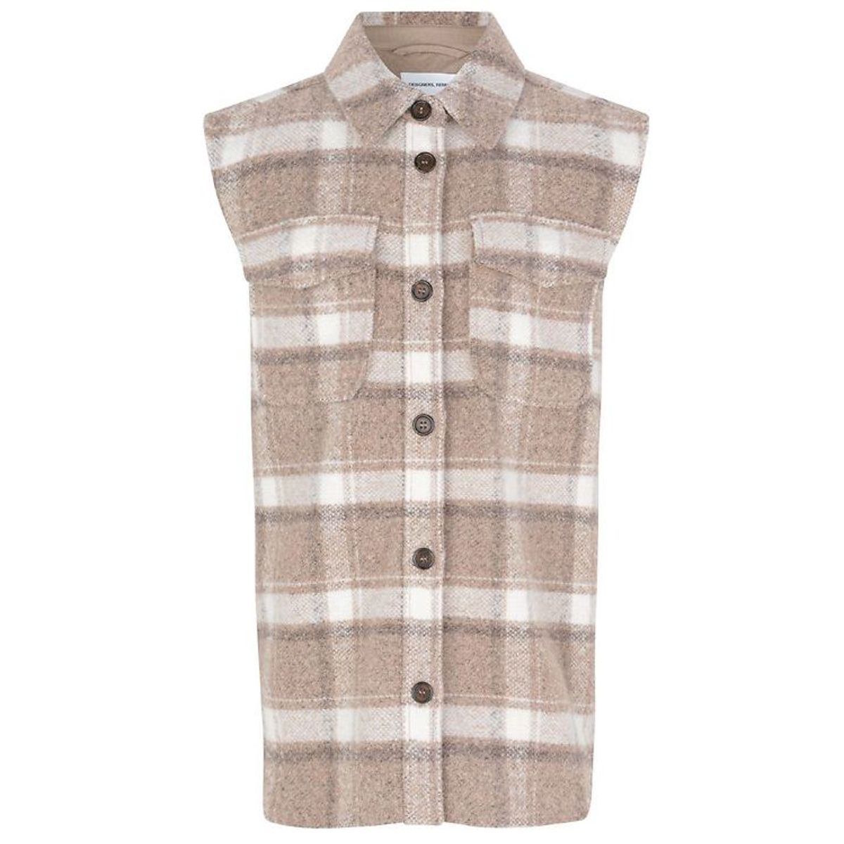 Designers Remix Vest - Uld/Polyester - G Jayden - Beige Check