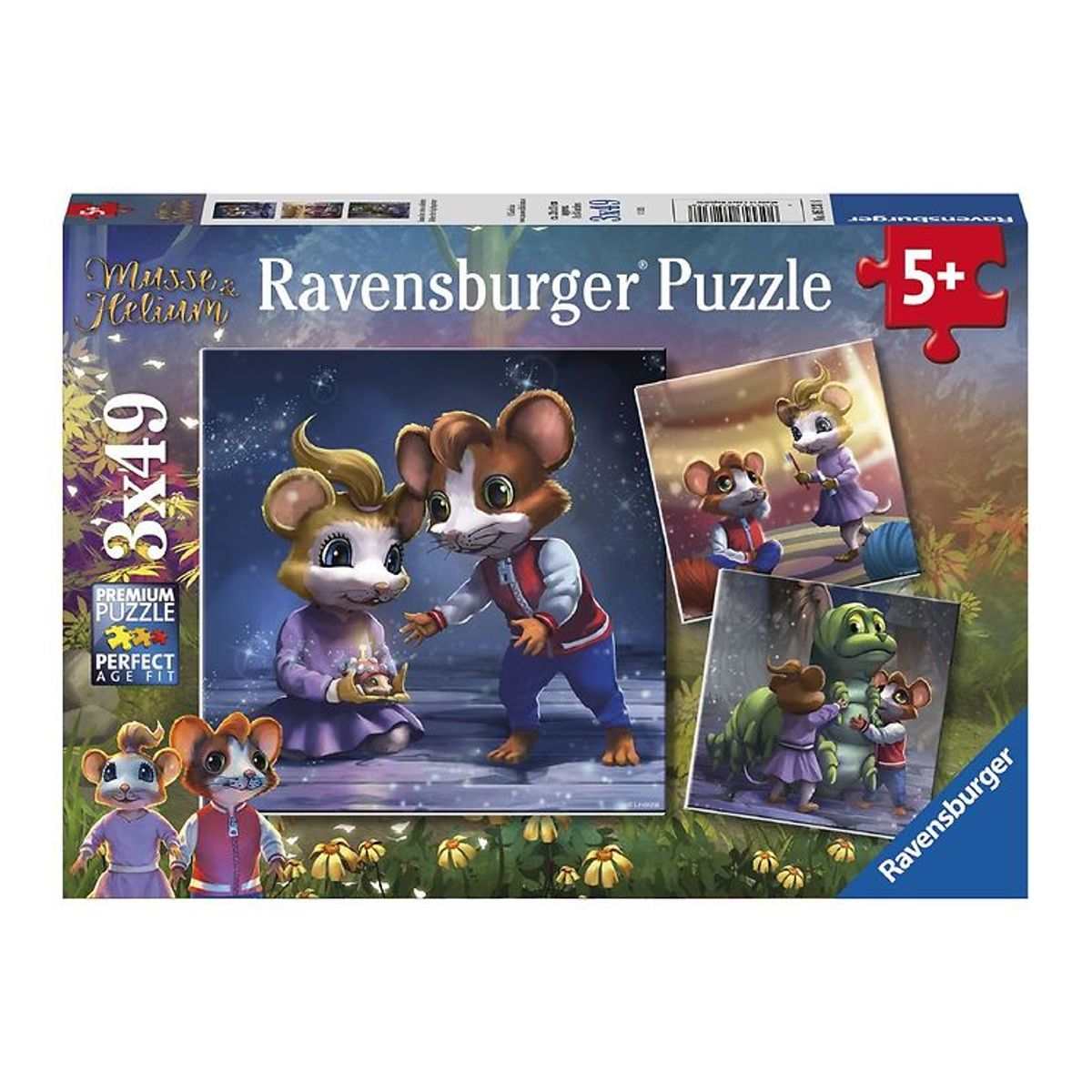 Ravensburger Puslespil - 3x49 Brikker - Musse & Helium