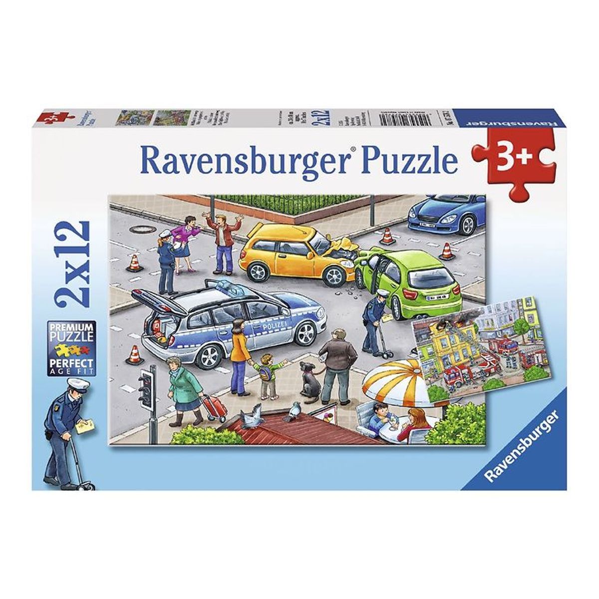 Ravensburger Puslespil - 2x12 Brikker - Blue Lights On The Way