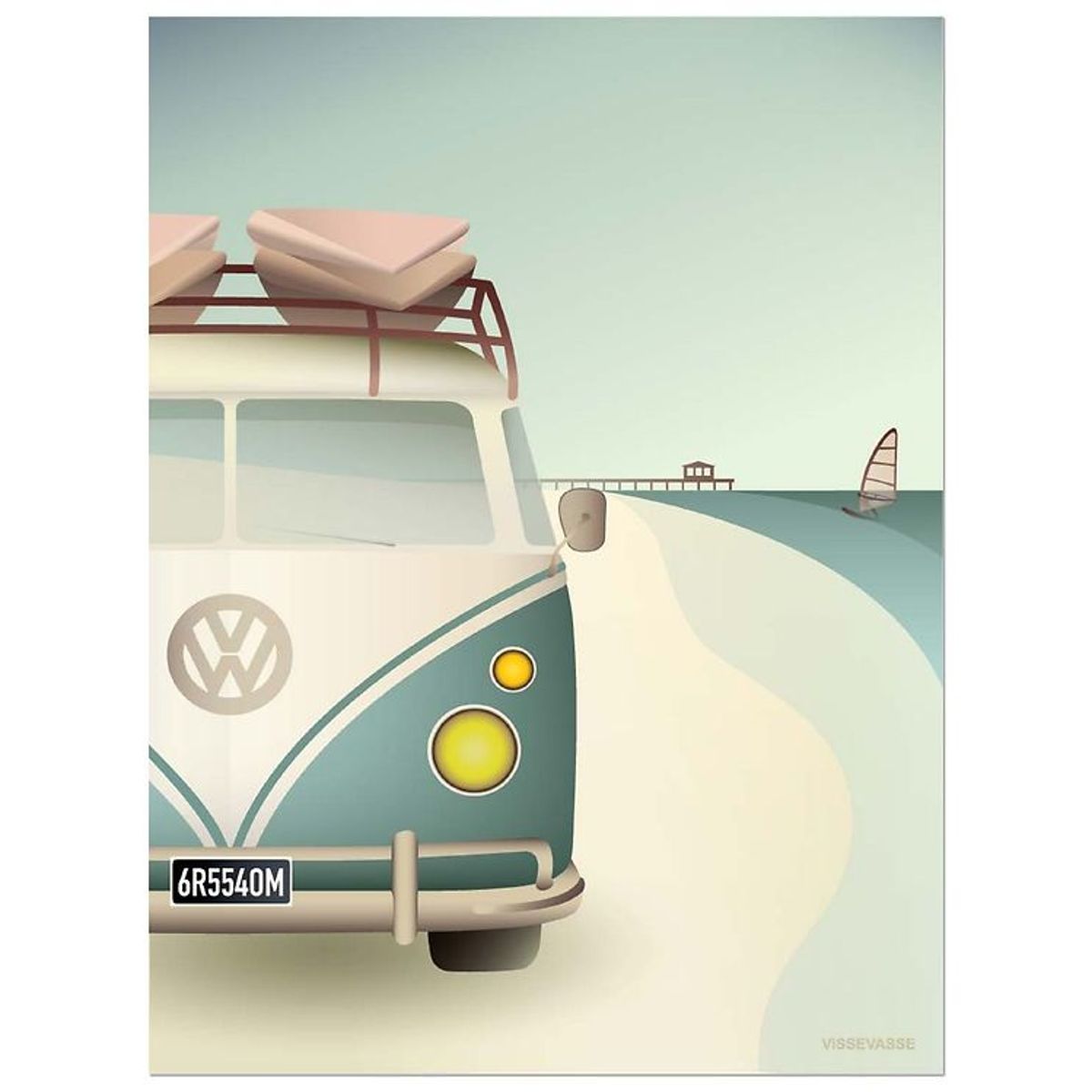 Vissevasse Plakat - 50x70 - VW Camper