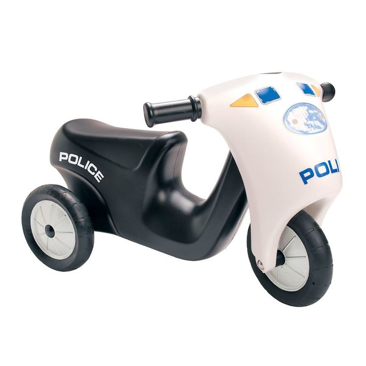 Dantoy Politi Scooter m. Gummihjul - Sort/Hvid