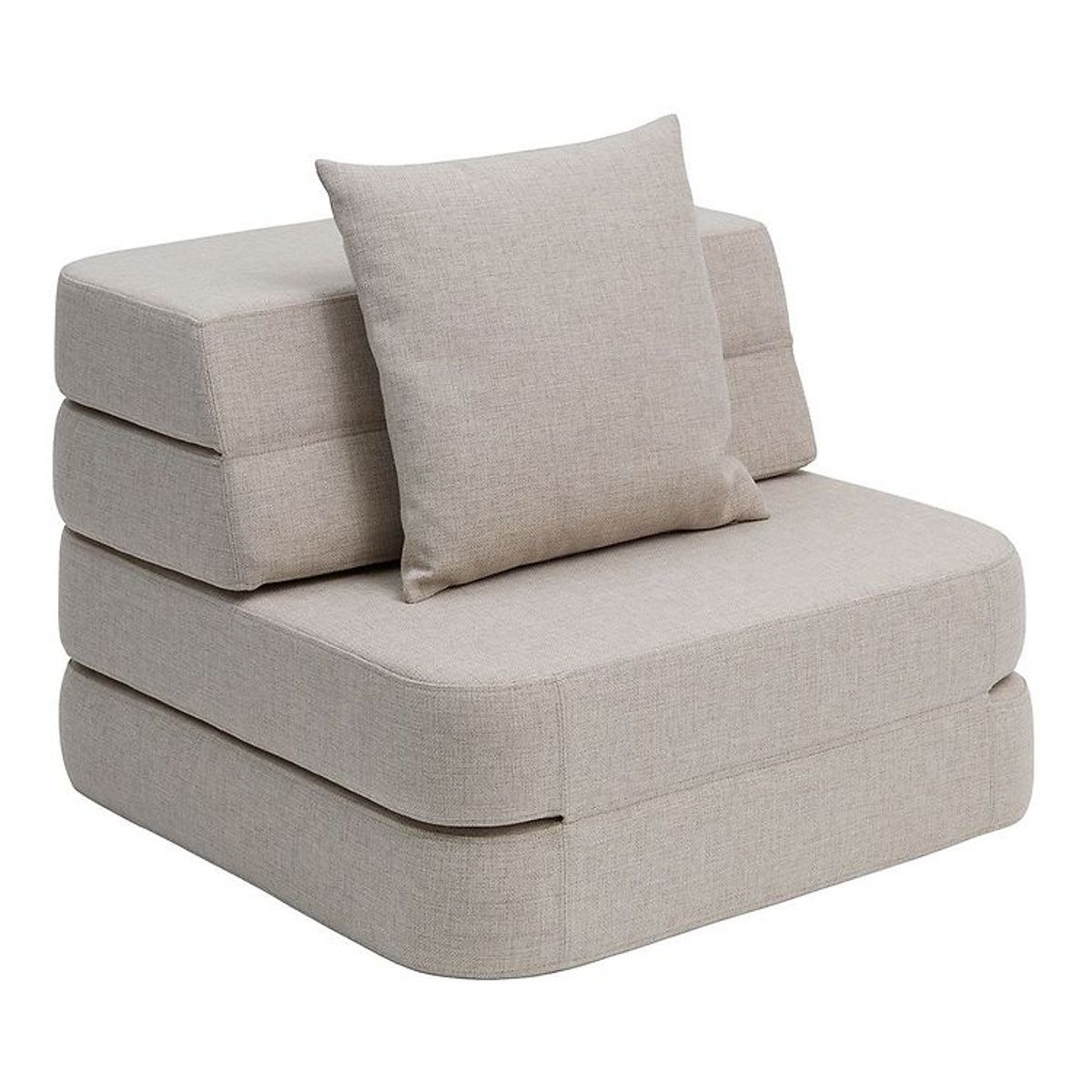 by KlipKlap Foldesofa - 3 Fold Single - 70 cm - Beige/Sand