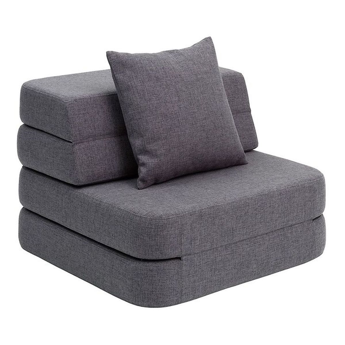 by KlipKlap Foldesofa - 3 Fold Single - 70 cm - Blue Grey/Grey