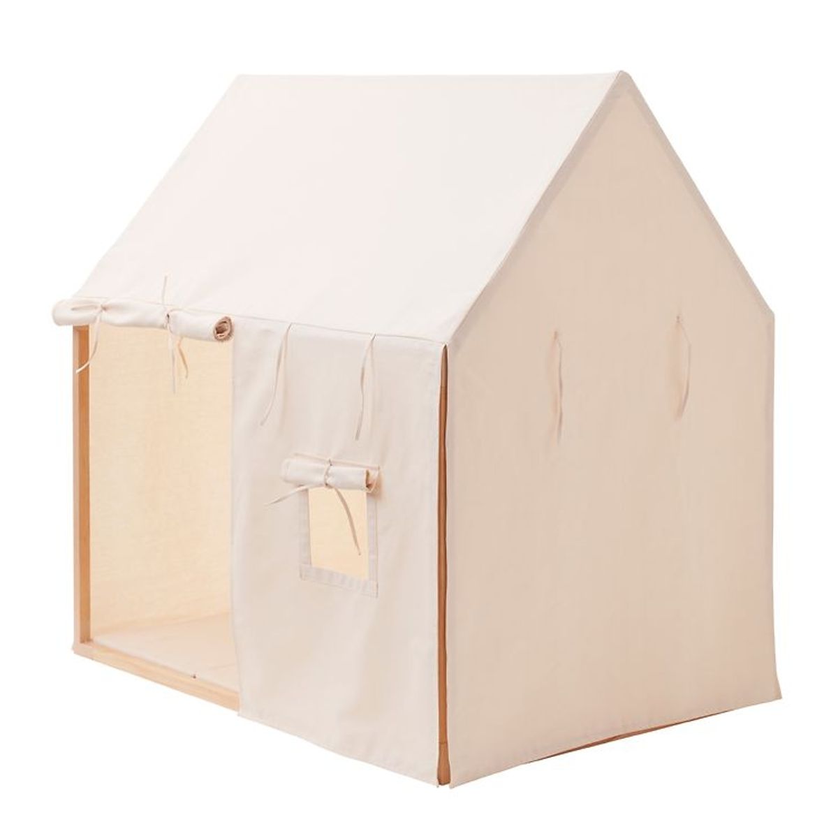 Kids Concept Legetelt - Hus - 110x84 cm - Naturhvid