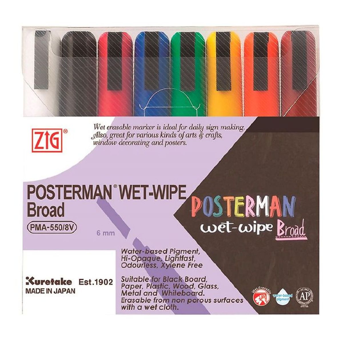 Zig Tuscher - Wet-Wipe - 6 mm - 8 stk