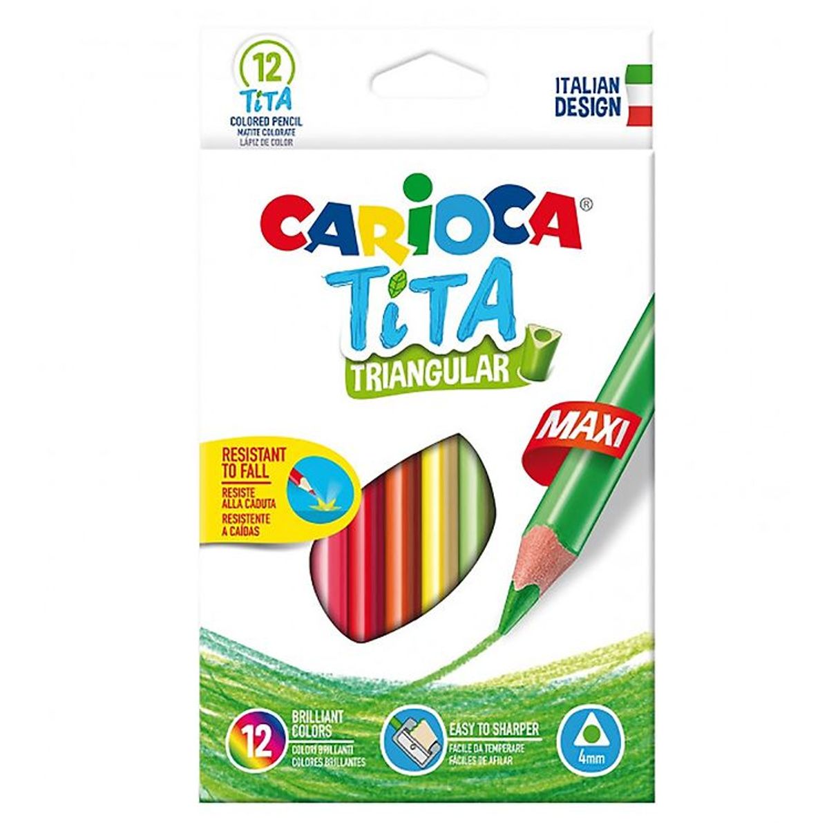 Carioca Maxi Farveblyanter - 12 stk - Multifarvet